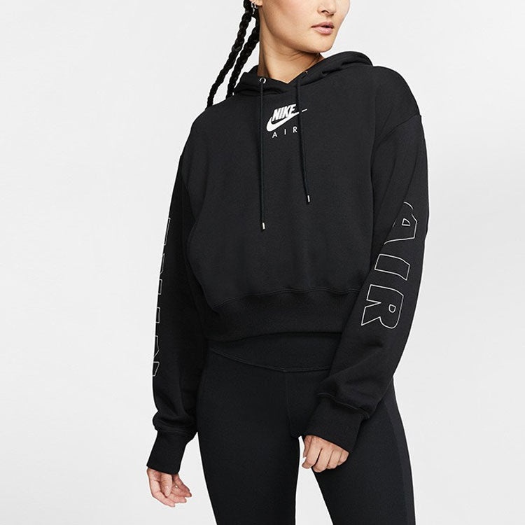 (WMNS) Nike Air Fleece Hoodie 'Black' CJ3083-010 - 4