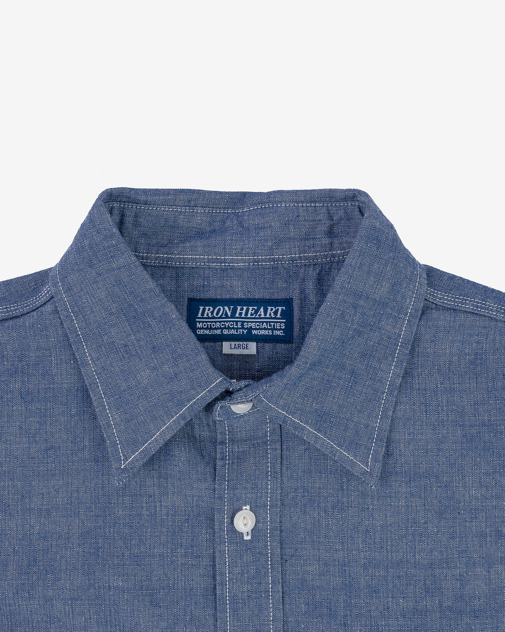 IHSH-21-BLU 10oz Selvedge Chambray Work Shirt - Blue - 5