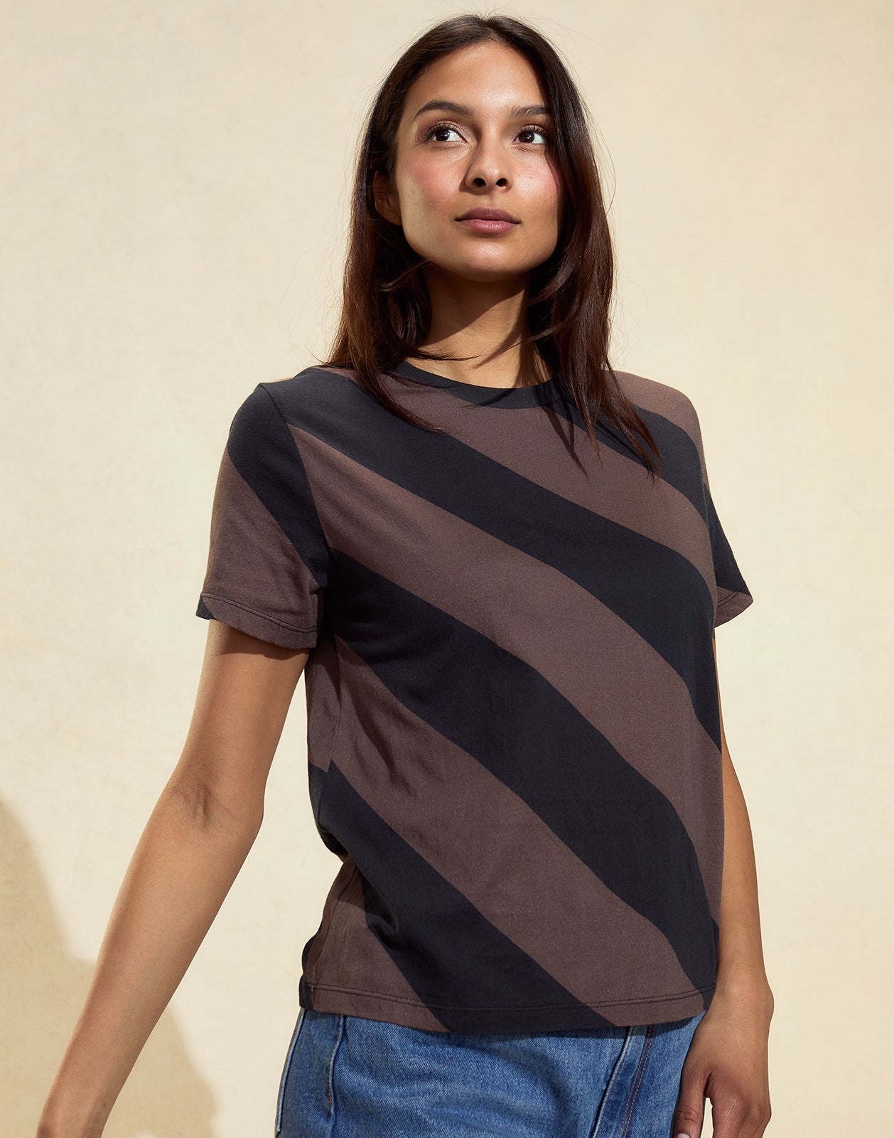 Diagonal Stripe Tee - 3