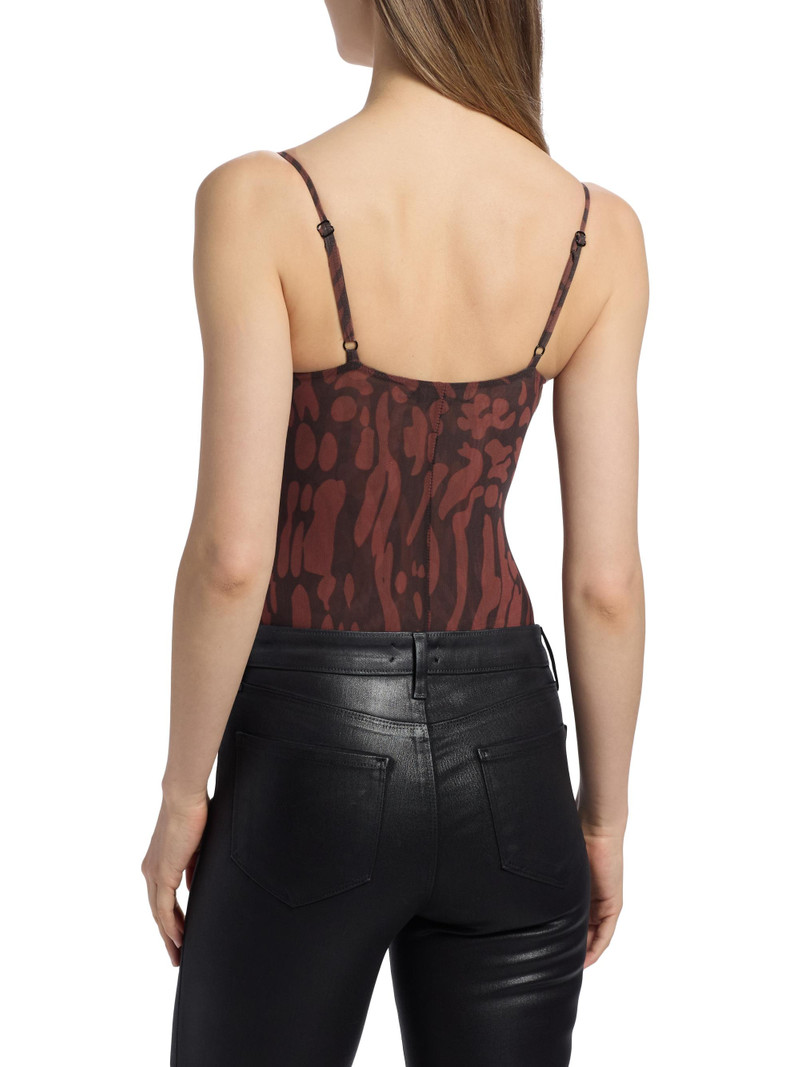 Women's Corset Demi Mesh Bodysuit - Java Warped Leopard 5