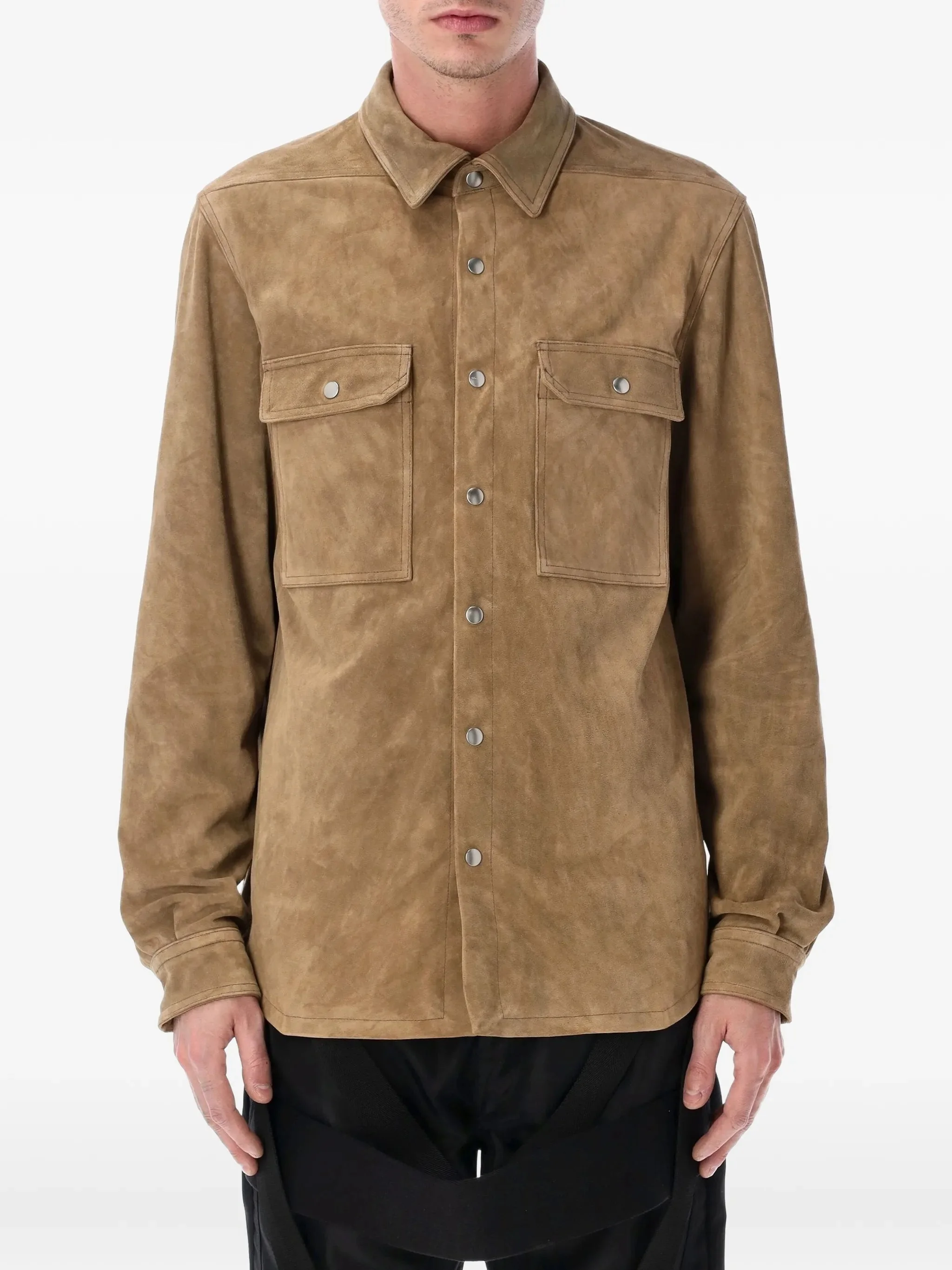 Rick Owens Leather Shirt Jacket - 1