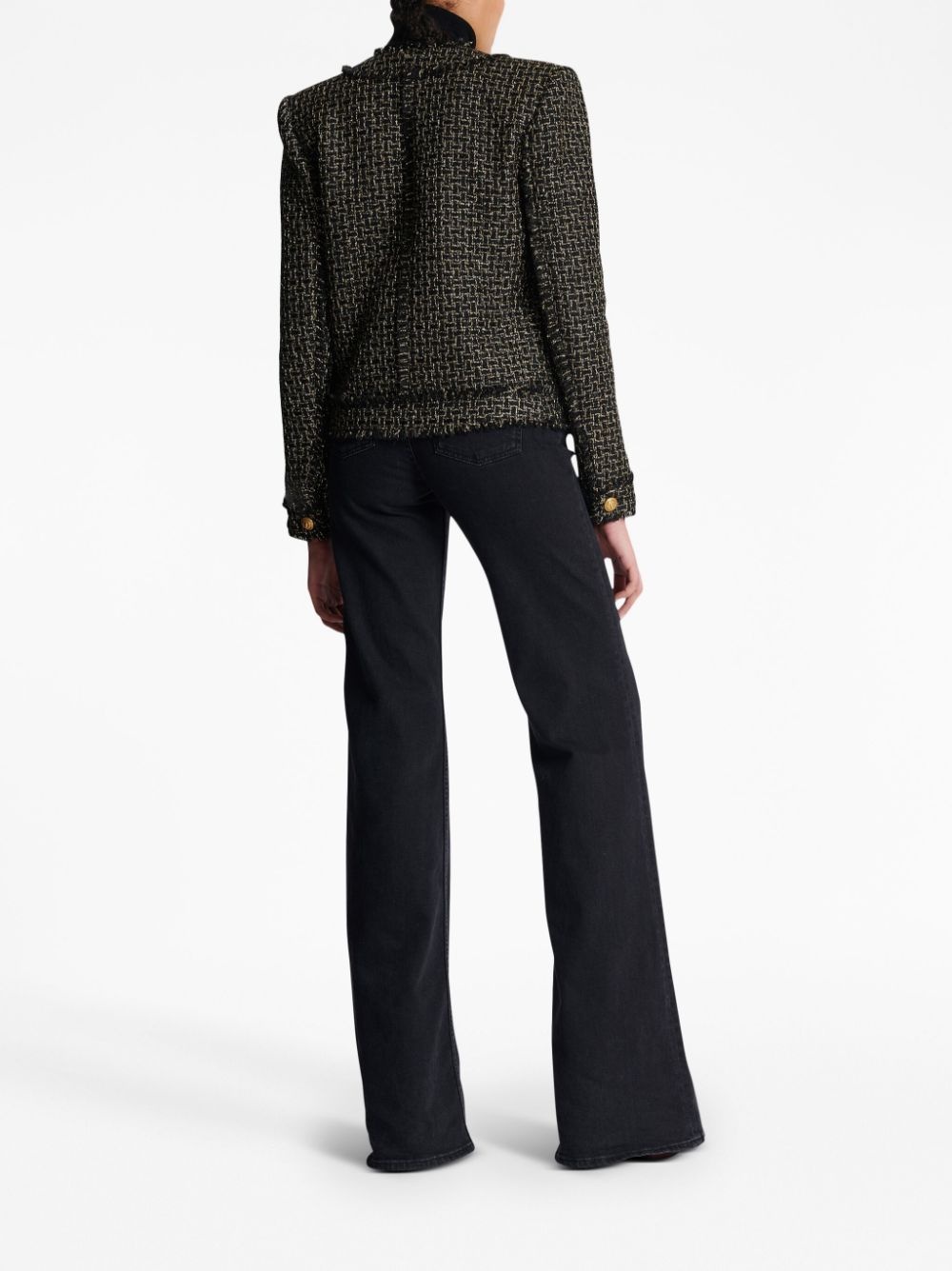 double-breasted tweed jacket - 4