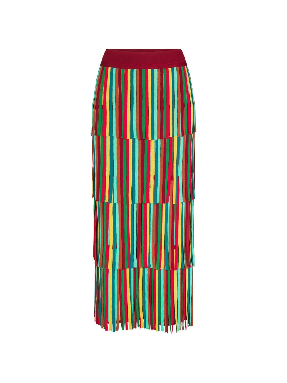 Za Za fringe-trimmed straight maxi skirt - 1