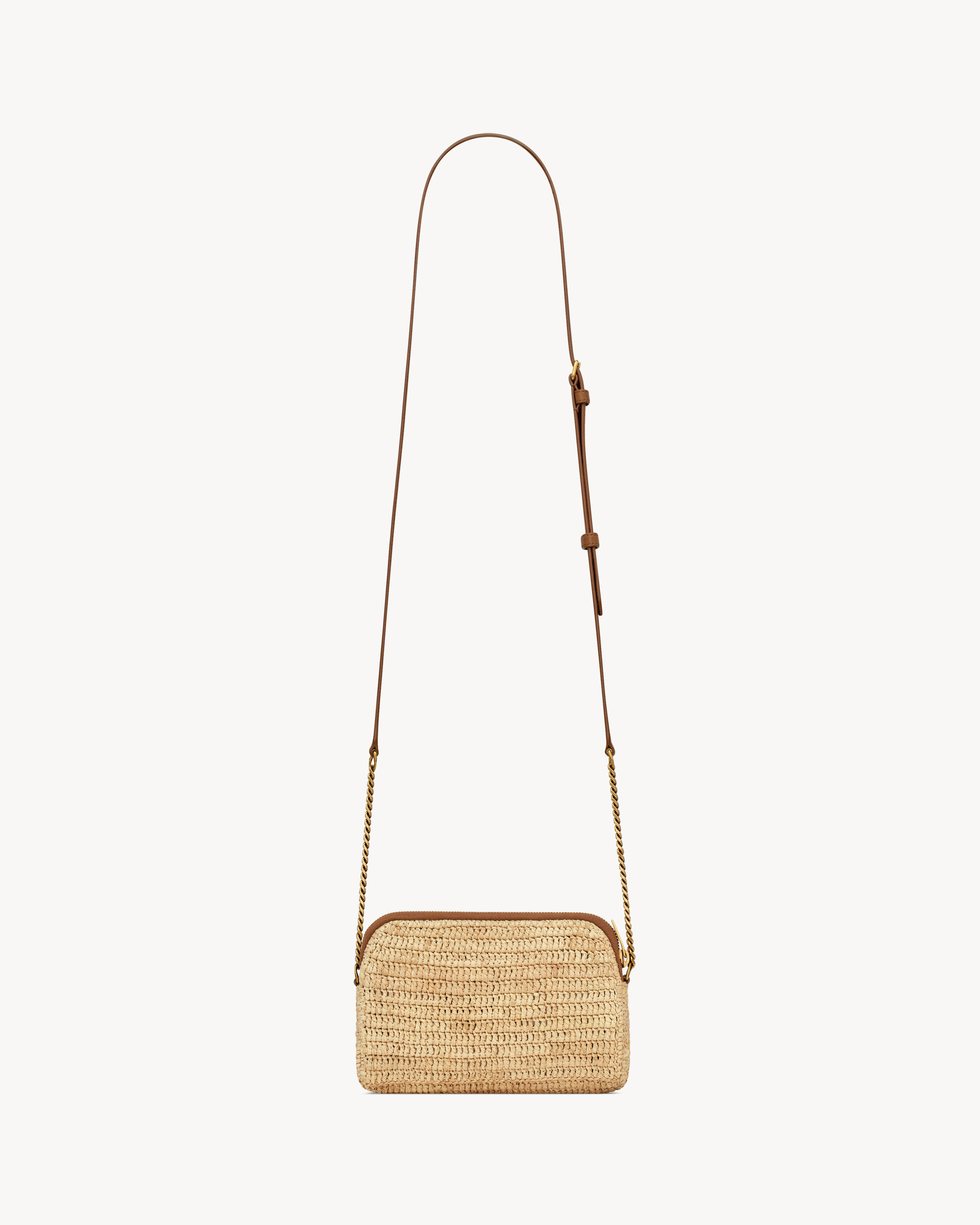 GABY ZIPPED POUCH IN RAFFIA - 3