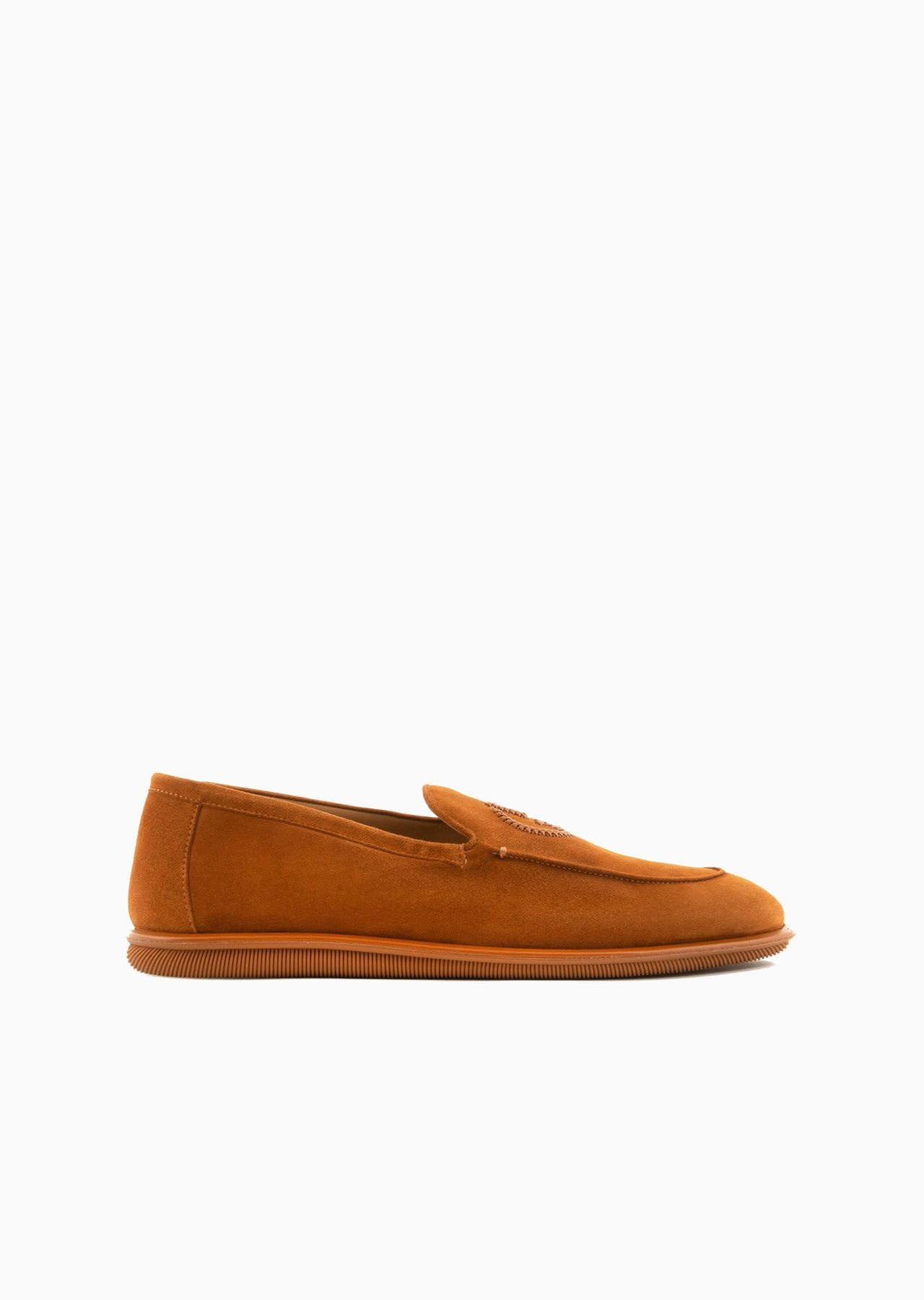 Suede loafers with embroidered logo - 1