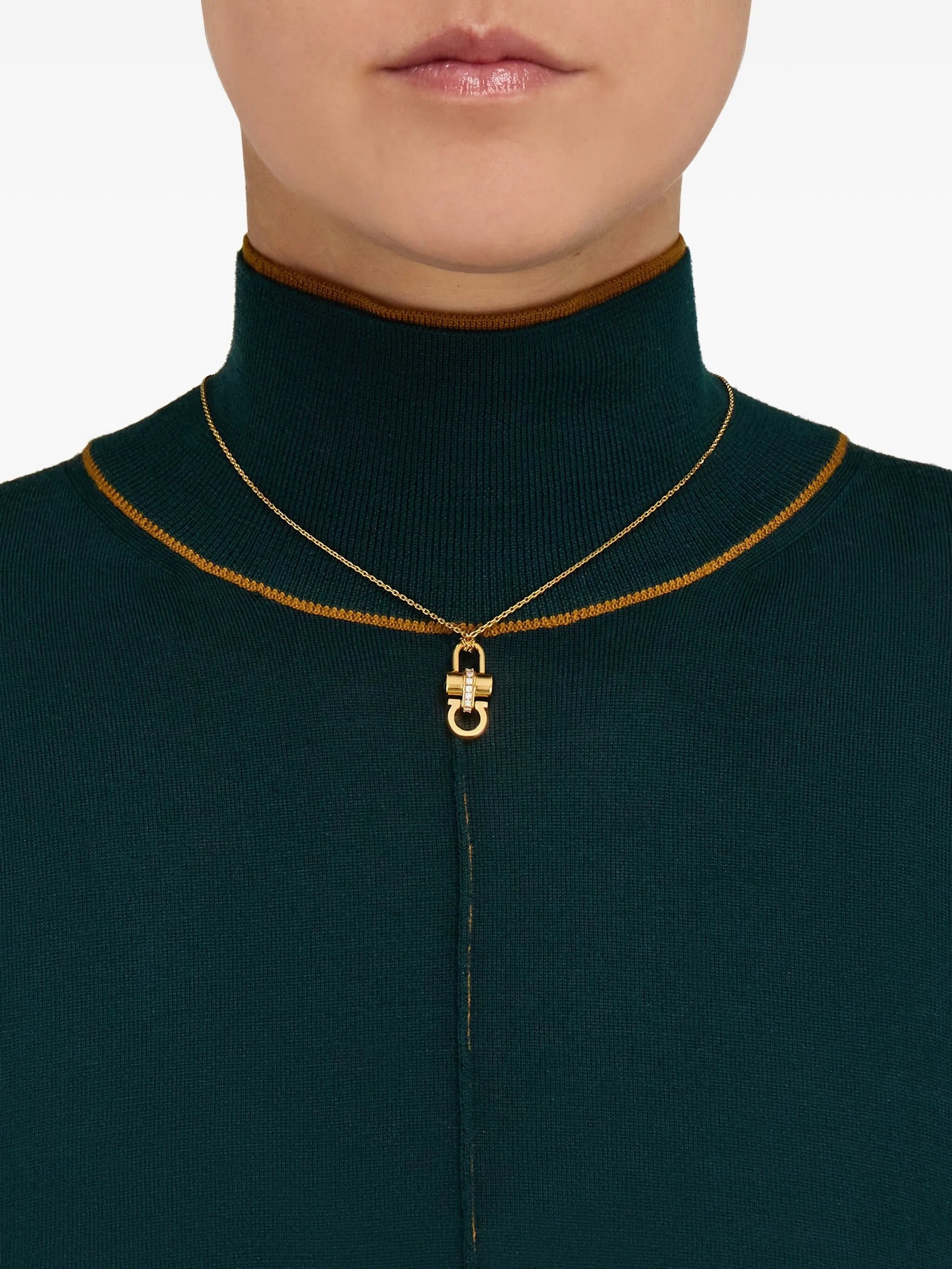 Ferragamo Padlock Pendant Necklace - 2