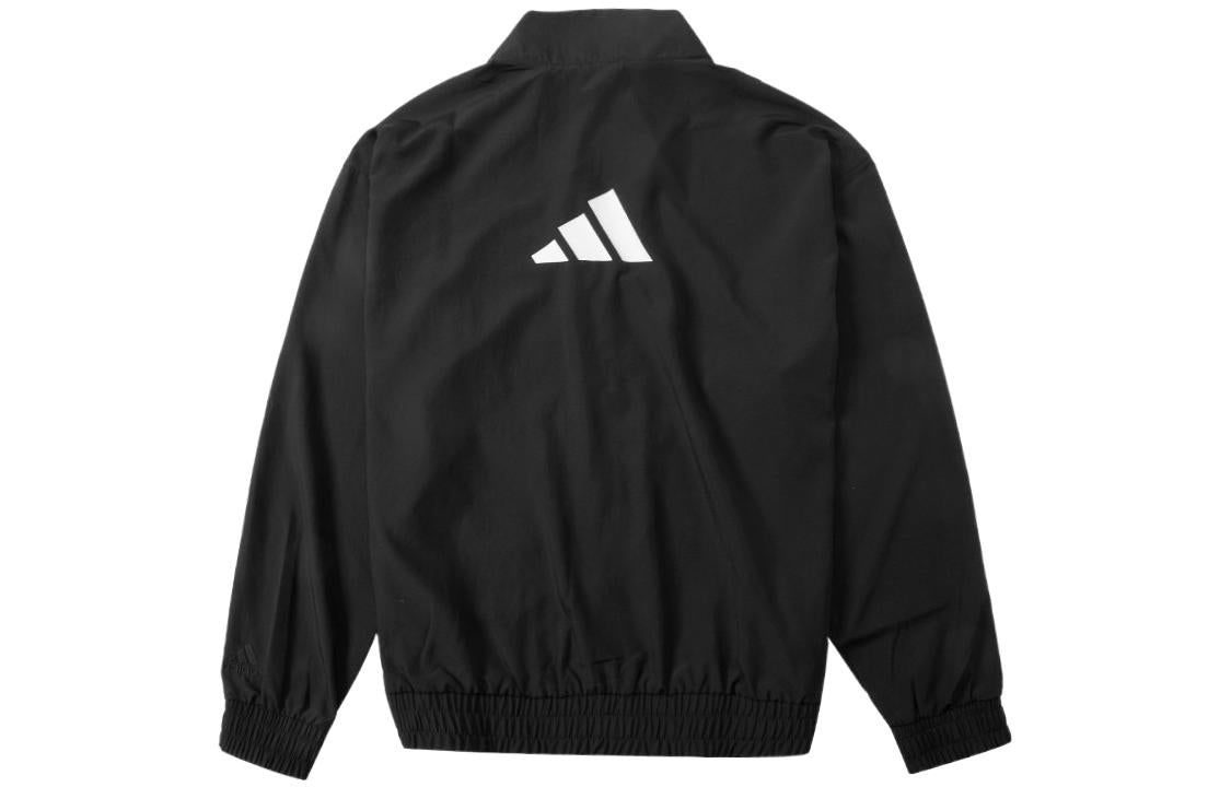 Men's adidas SS22 Athleisure Casual Sports Stand Collar Long Sleeves Jacket Autumn Black HF4200 - 2