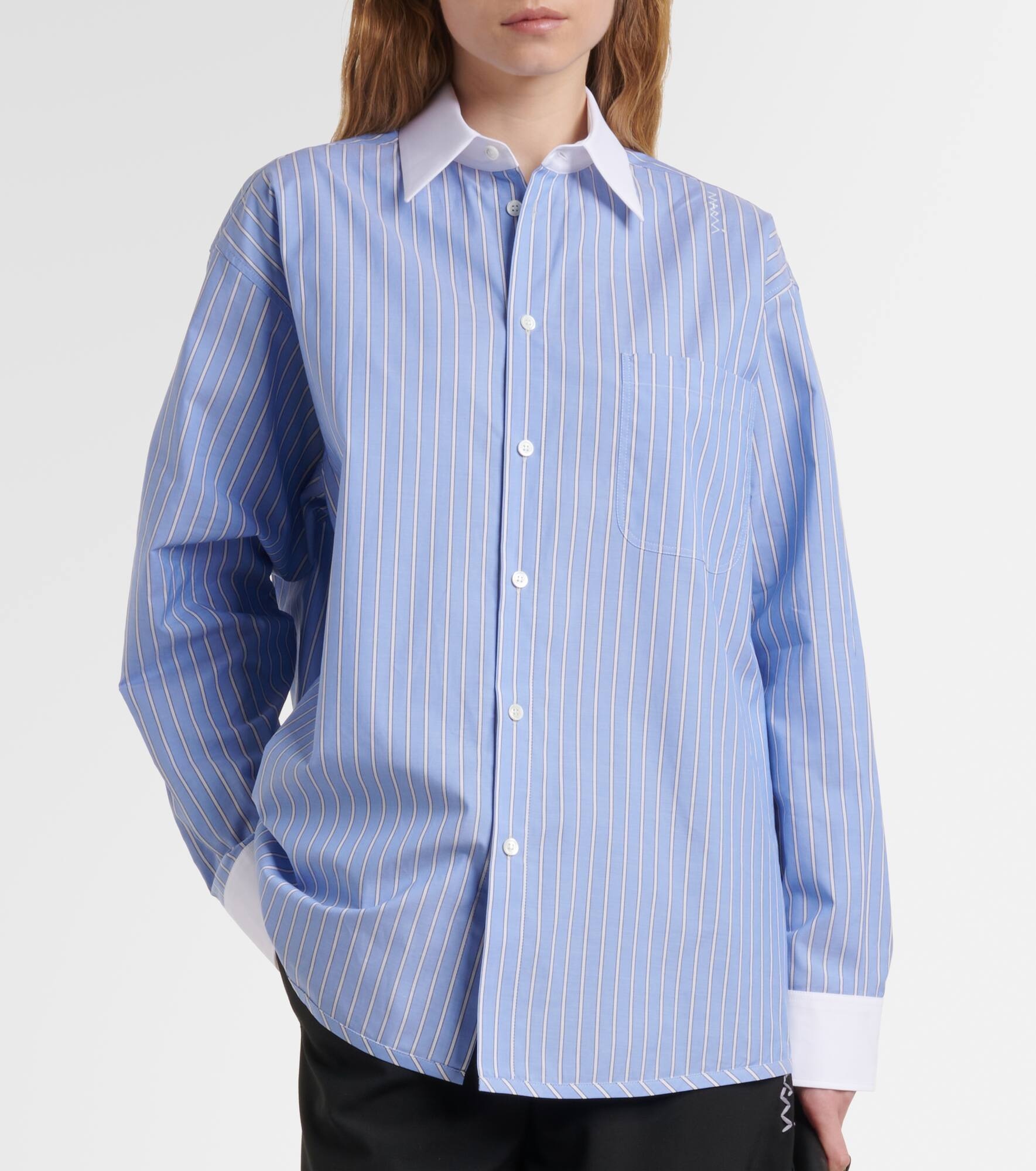 Pinstripe cotton poplin shirt - 5