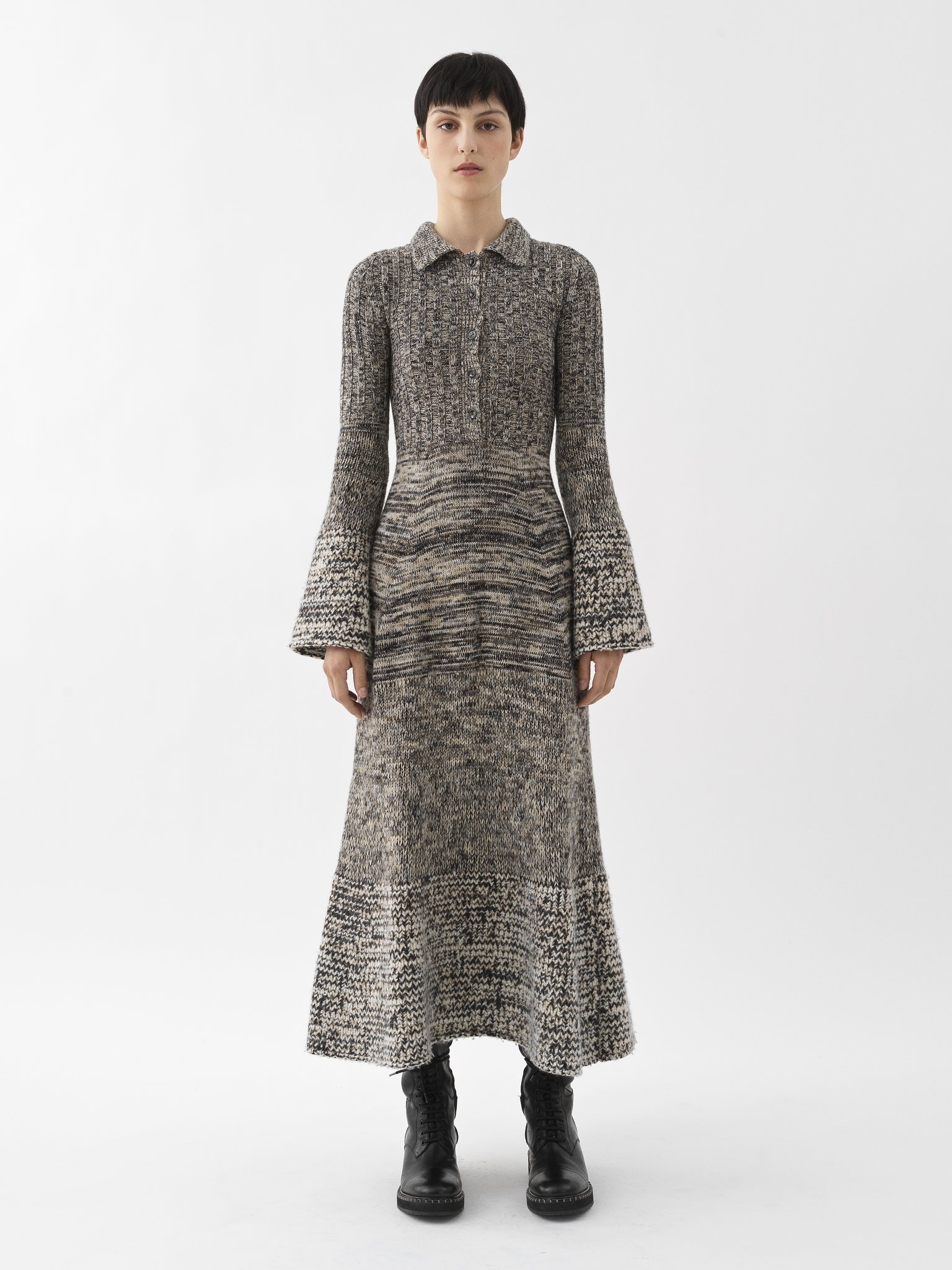 KNITTED SHIRT DRESS - 2