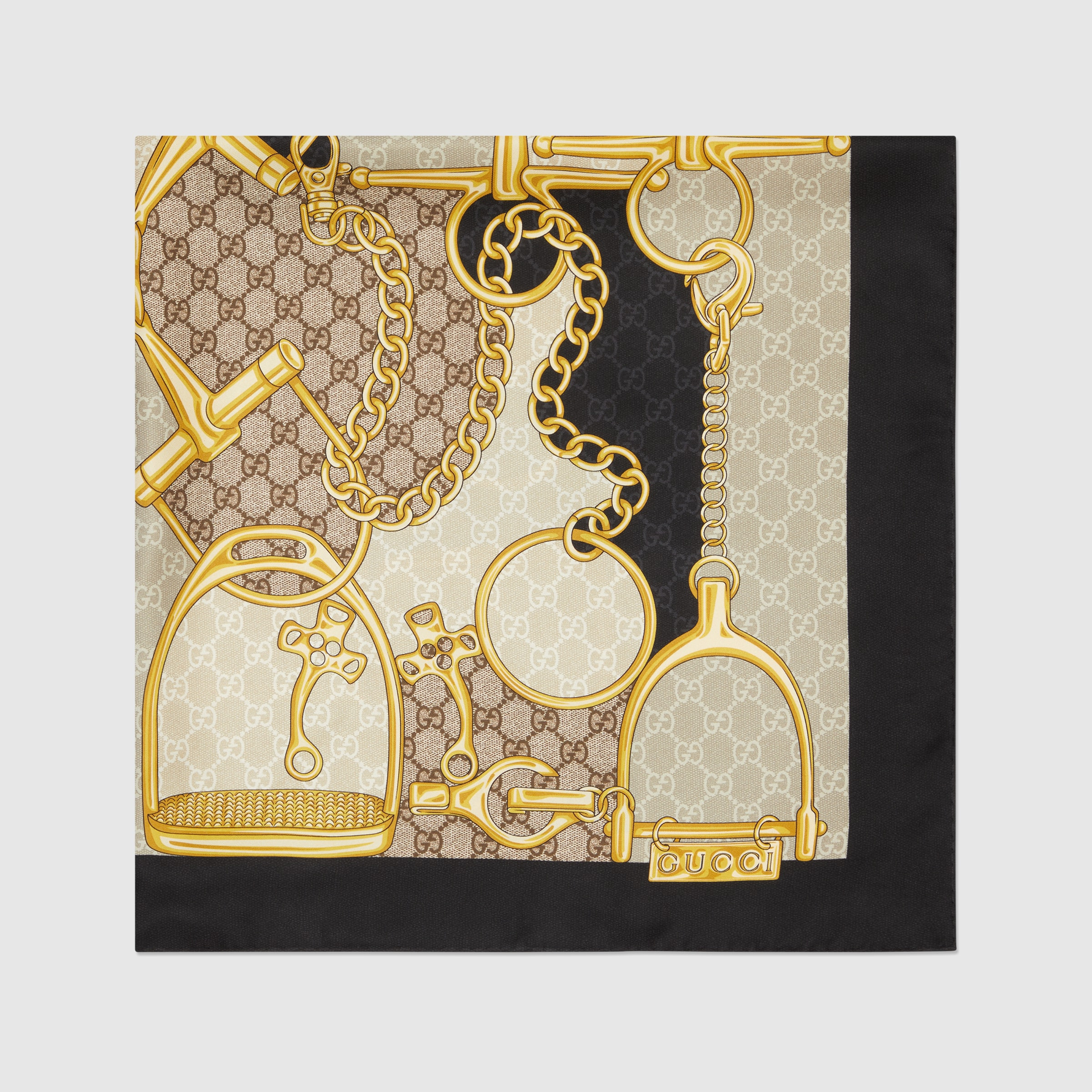 GG Horsebit silk scarf - 2