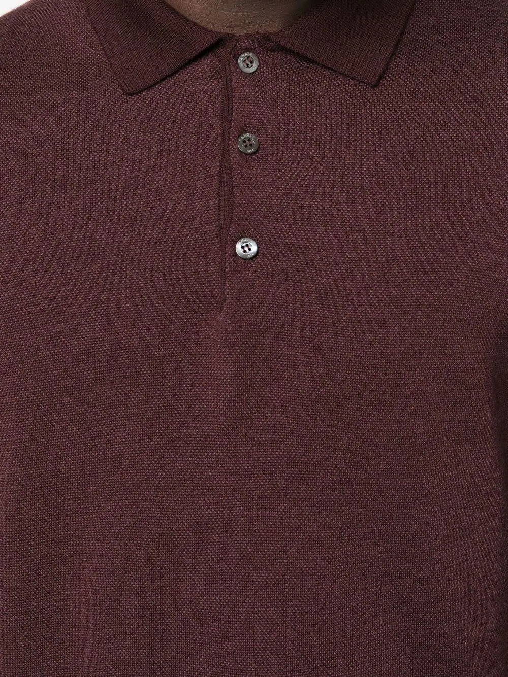 long-sleeve wool polo shirt - 5