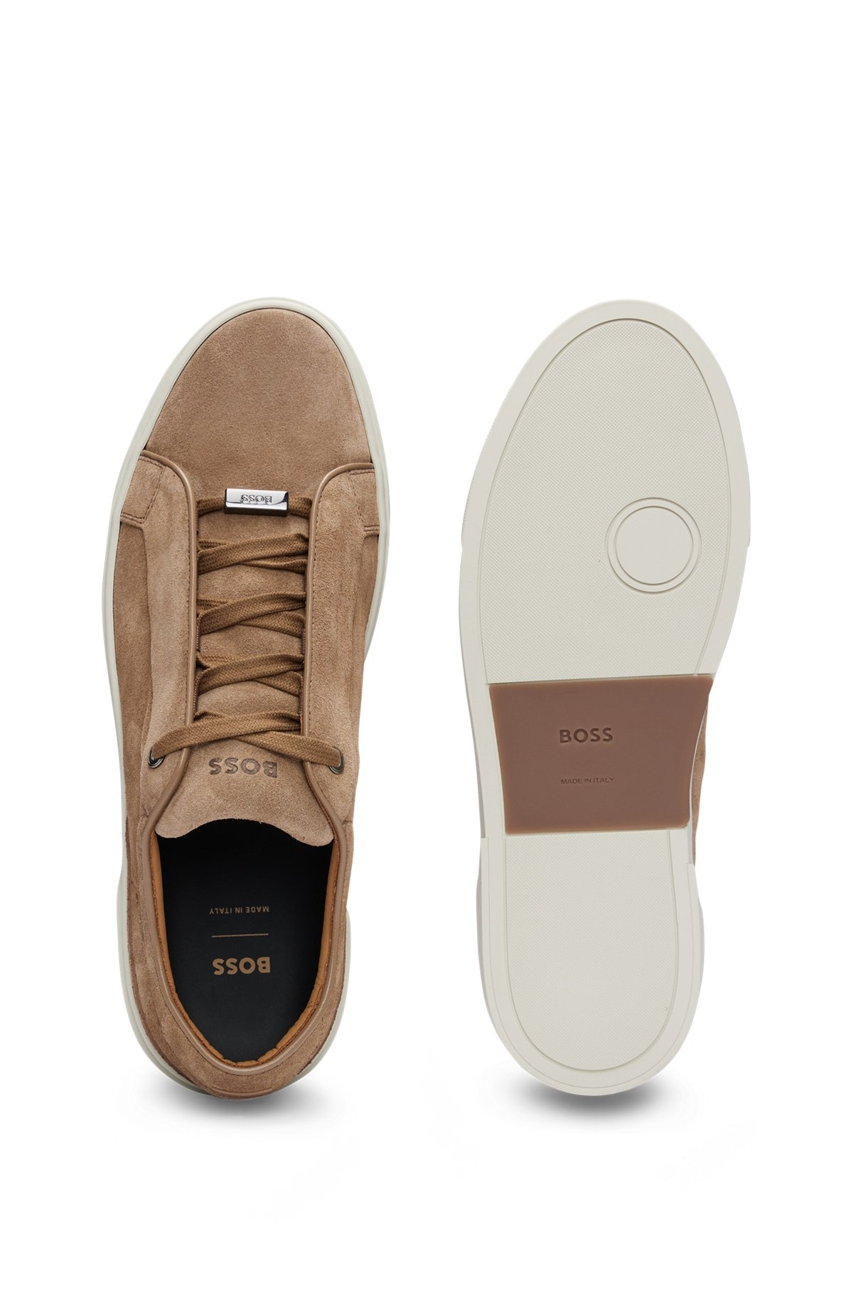 GARY SUEDE LOW-TOP TRAINERS WITH BRANDED LACE LOOP - 4