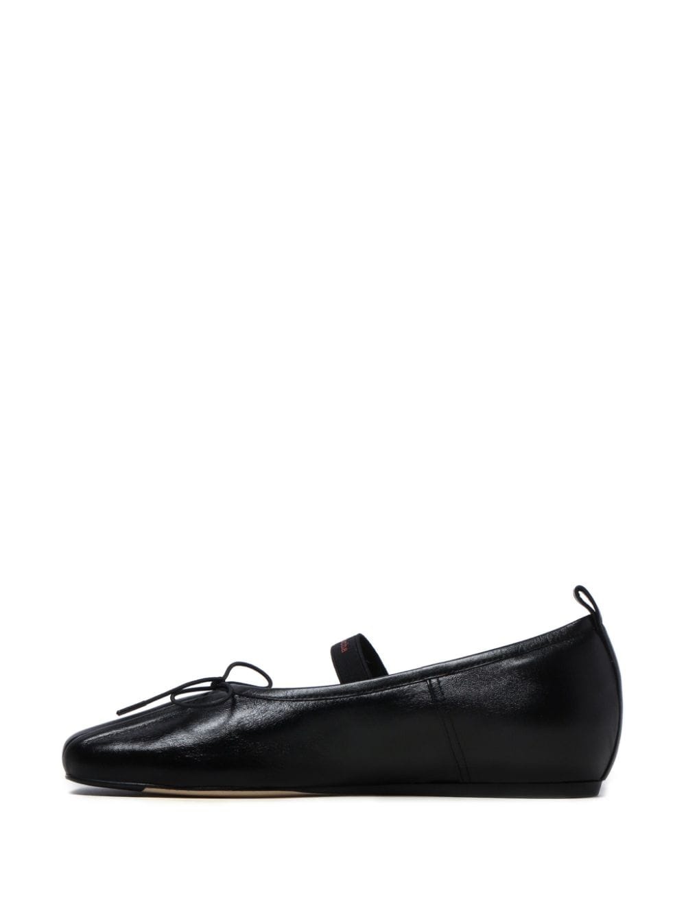 logo-strap leather ballerina shoes - 5