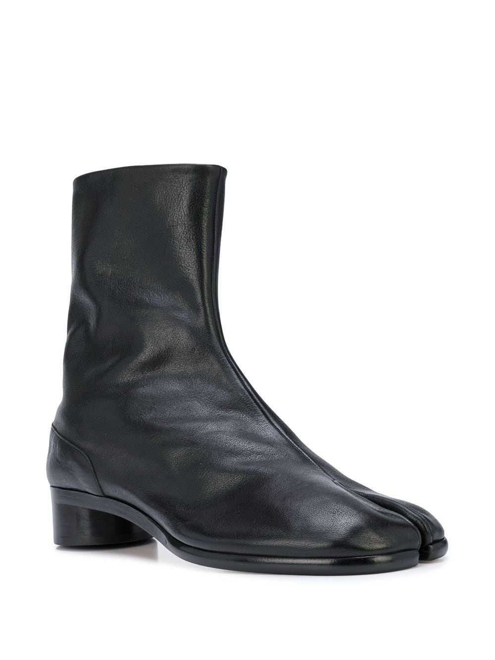 low heel leather Tabi boots - 2