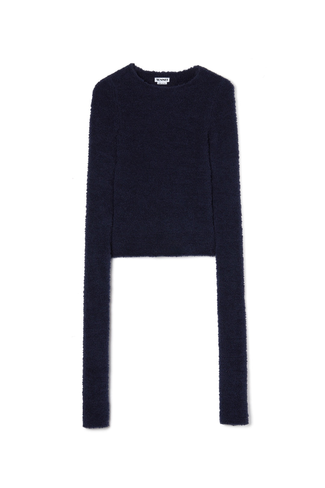 EXTRA-LONG SLEEVES FLUFFY TOP / navy - 1