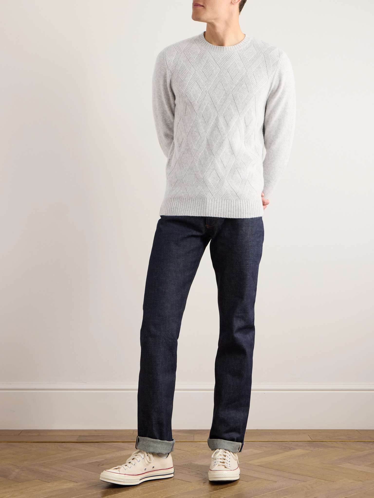Herringbone Cashmere Sweater - 2