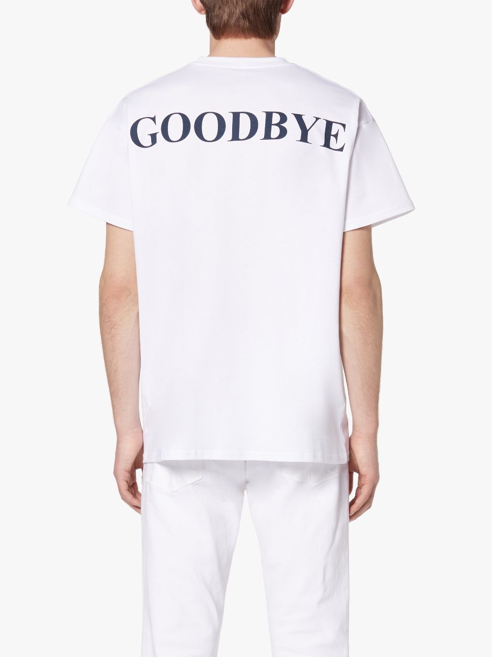 HELLO X GOODBYE WHITE COTTON T-SHIRT - 4