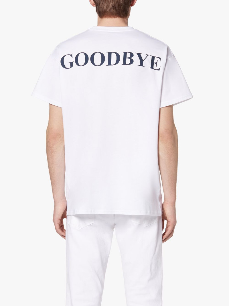 HELLO X GOODBYE WHITE COTTON T-SHIRT 4