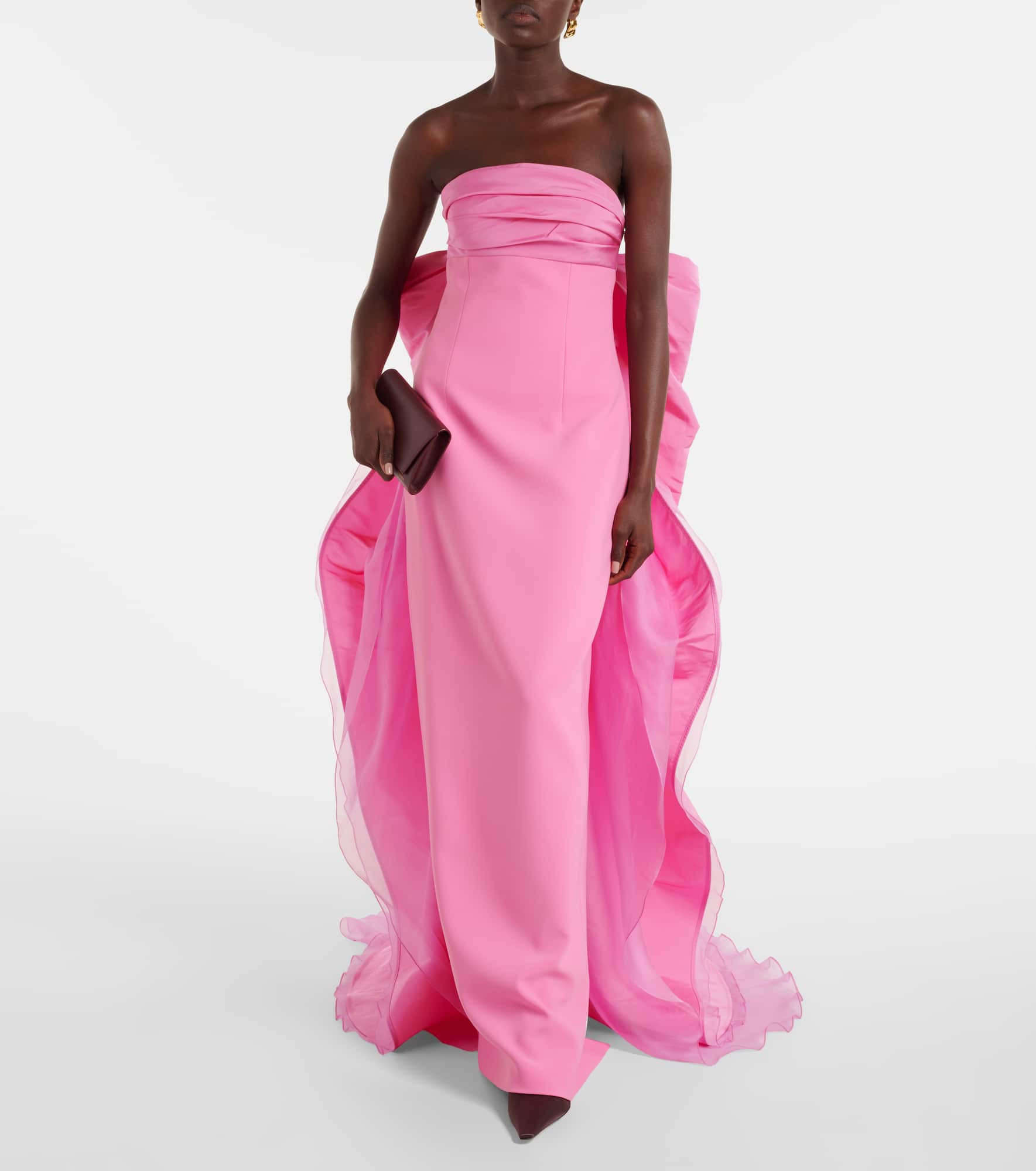 Bow-detail strapless crêpe gown - 2