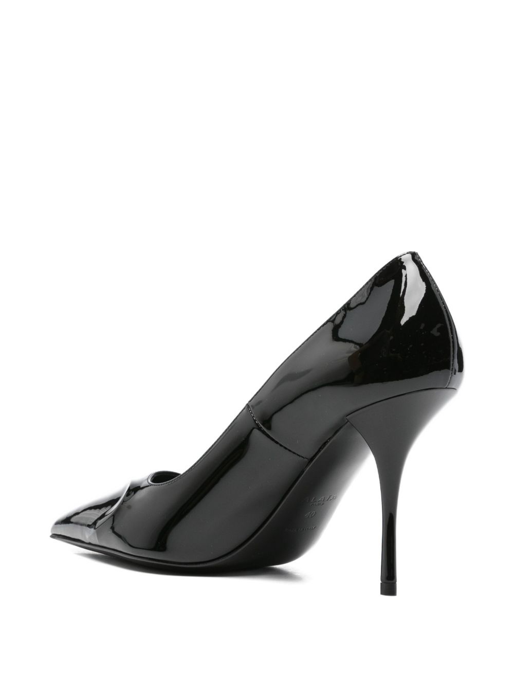100mm leather heeled pumps - 3