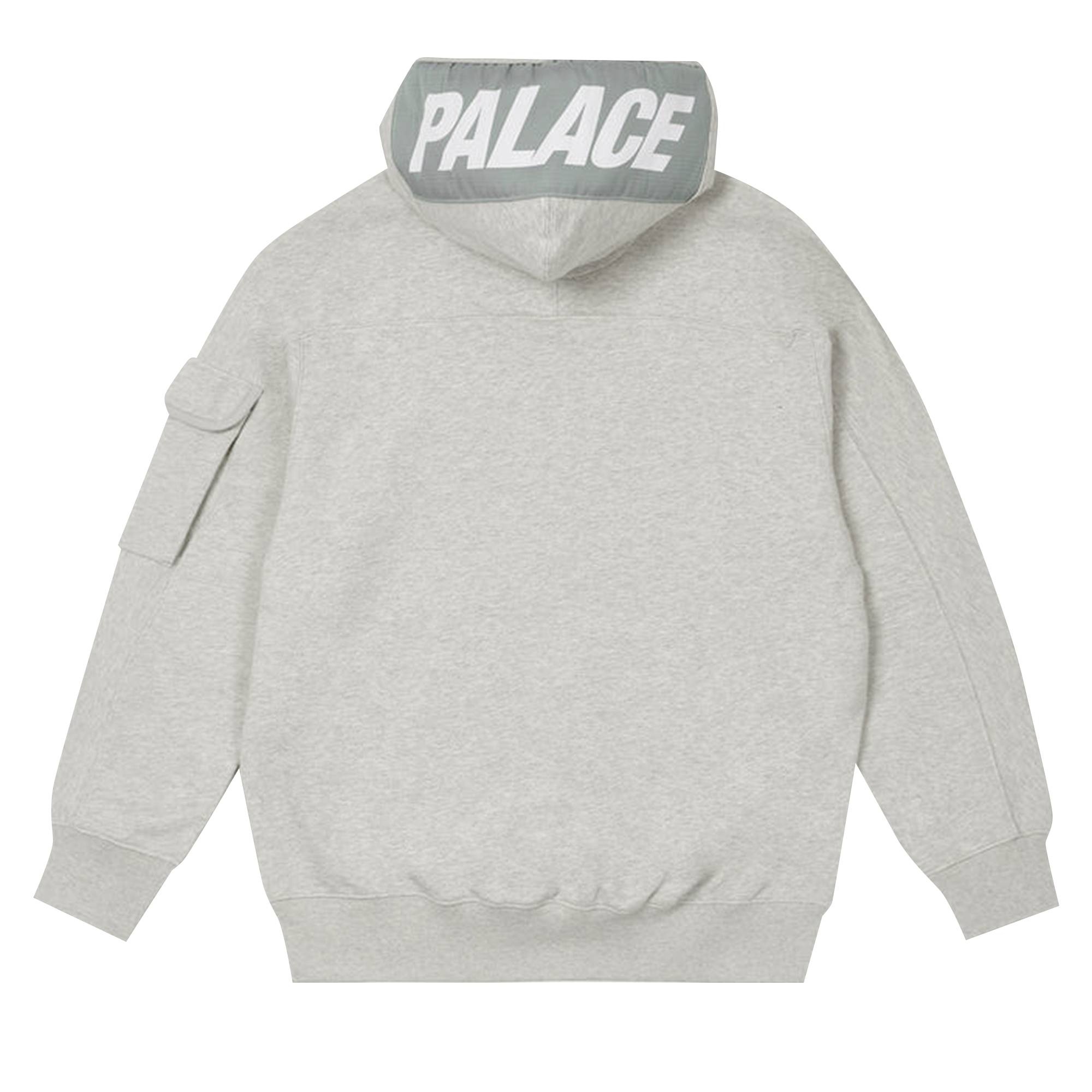 Palace Giant Woven Label Hood 'Grey Marl' - 2
