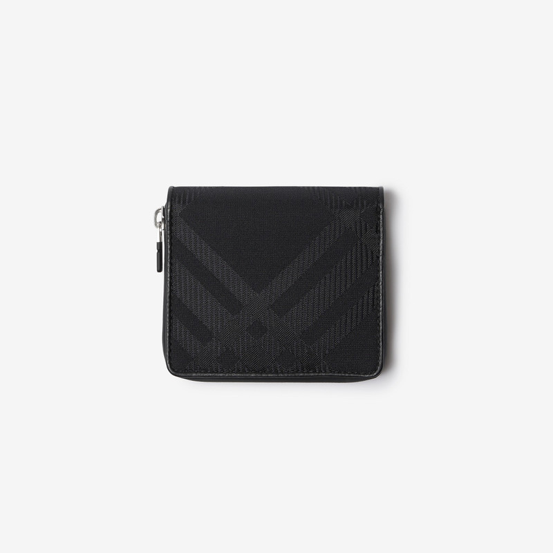 Check Jacquard Medium Zip Wallet 1