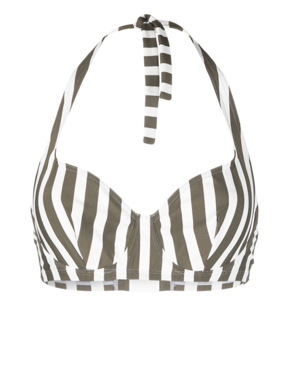 Corazon striped halterneck bikini top - 1