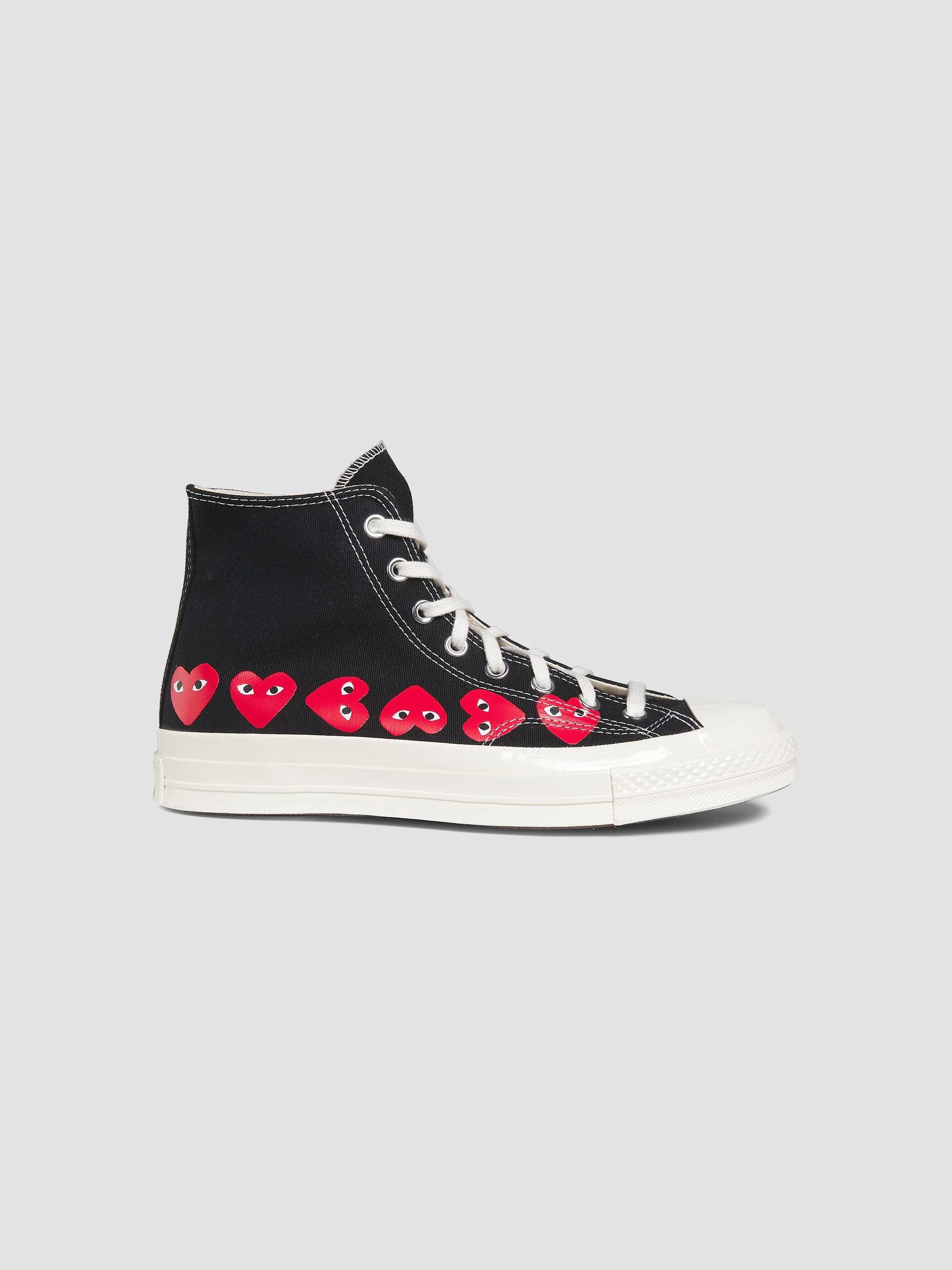 Unisex CdG PLAY x Converse Men's Chuck Taylor All Star Multi-Heart High-Top Sneakers - Black - 1