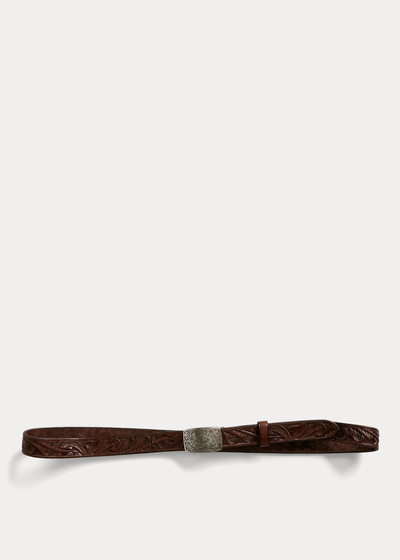 RRL by Ralph Lauren Hand-Tooled Leather Belt outlook
