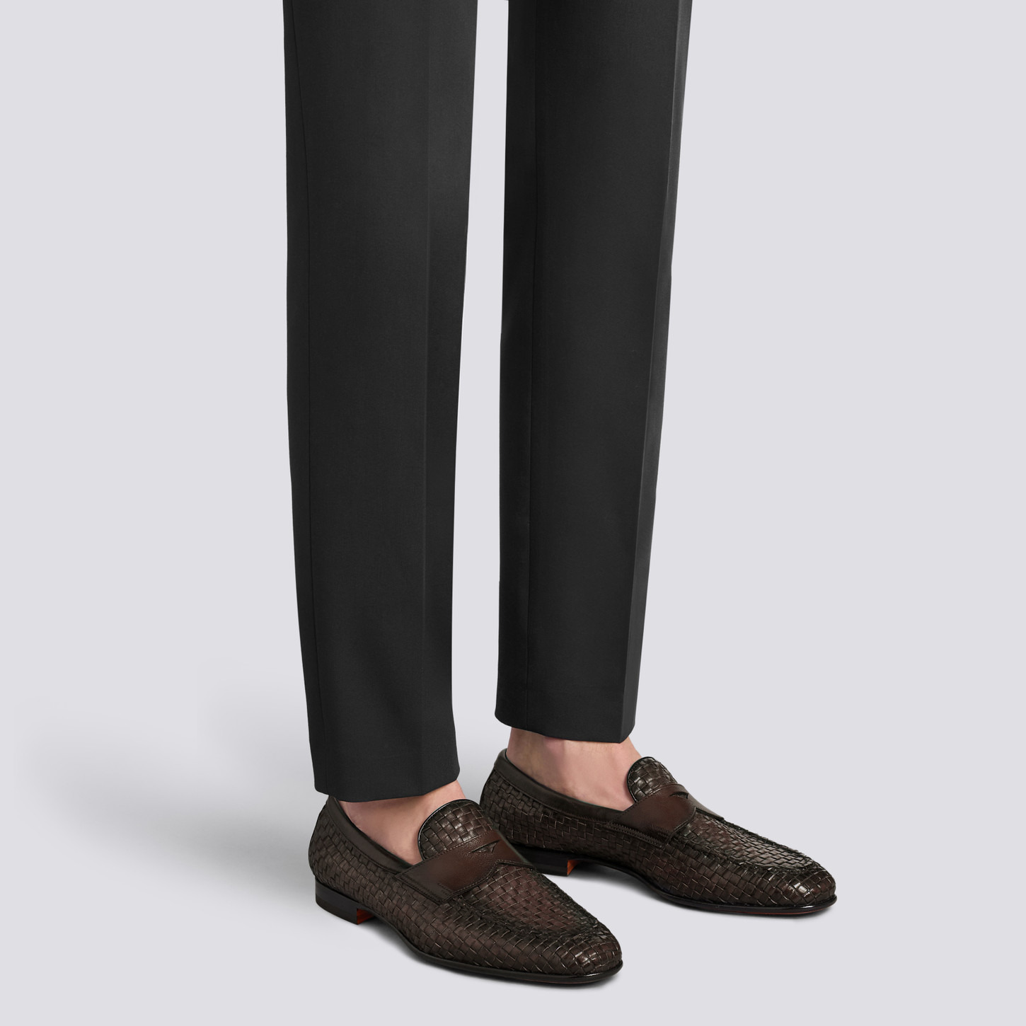 Men's brown woven leather loafer - 2