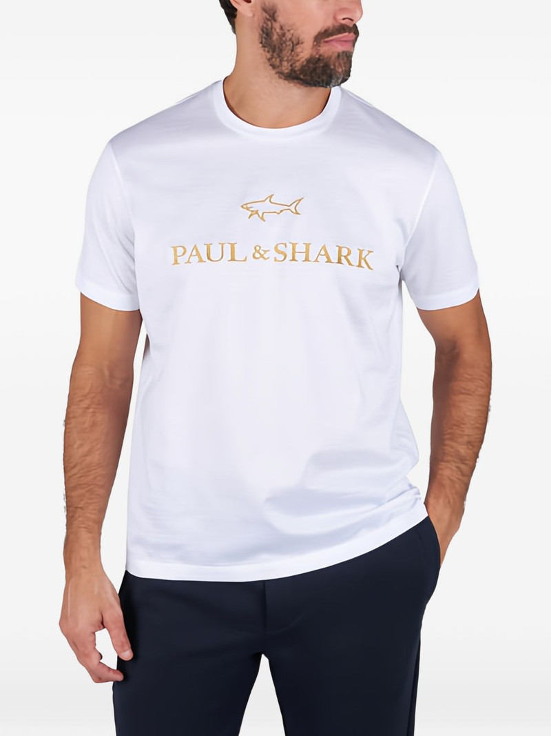 Paul & Shark logo-embroidered cotton T-shirt outlook