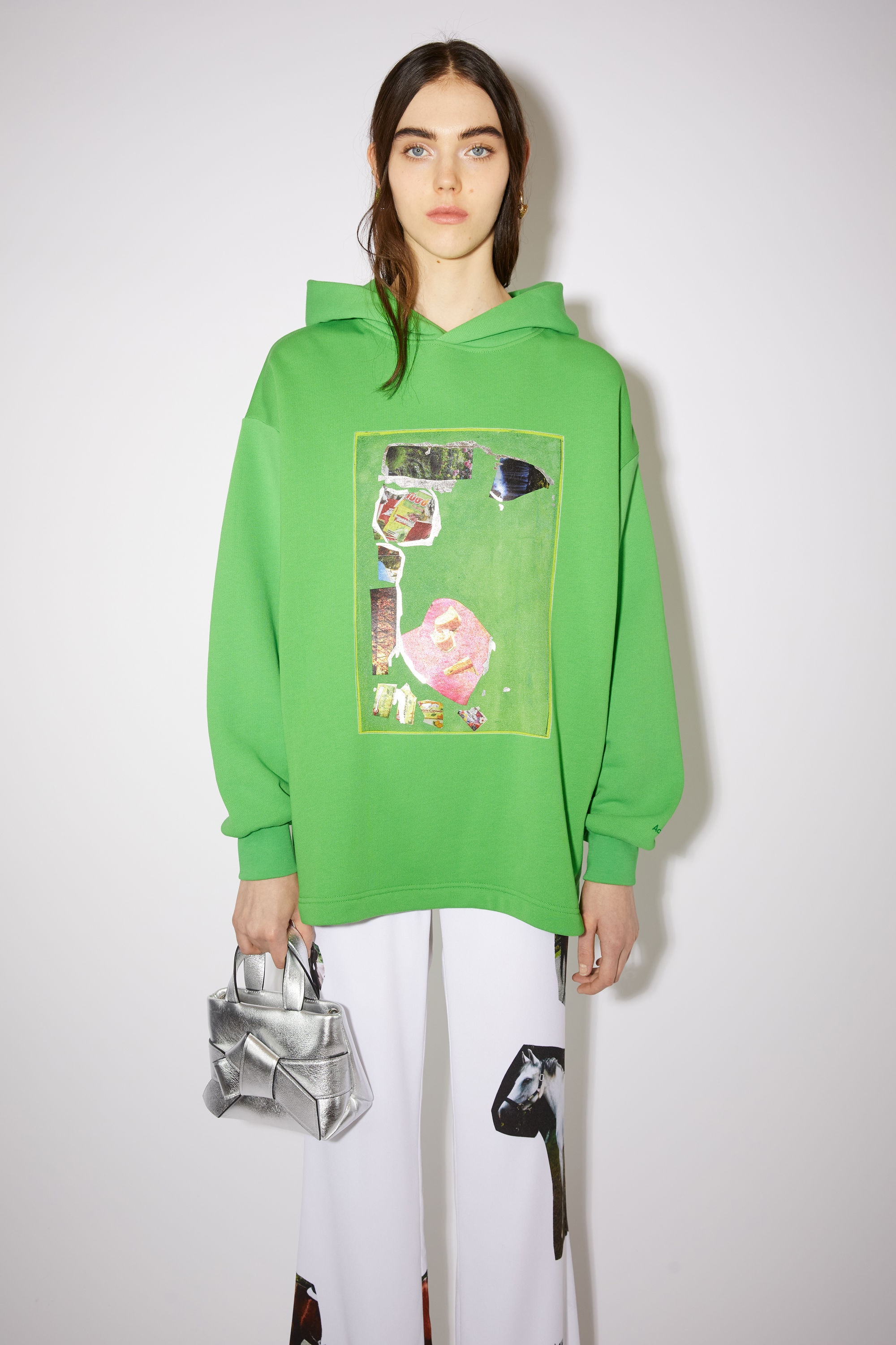 Digital print hooded sweatshirt - Green - 2