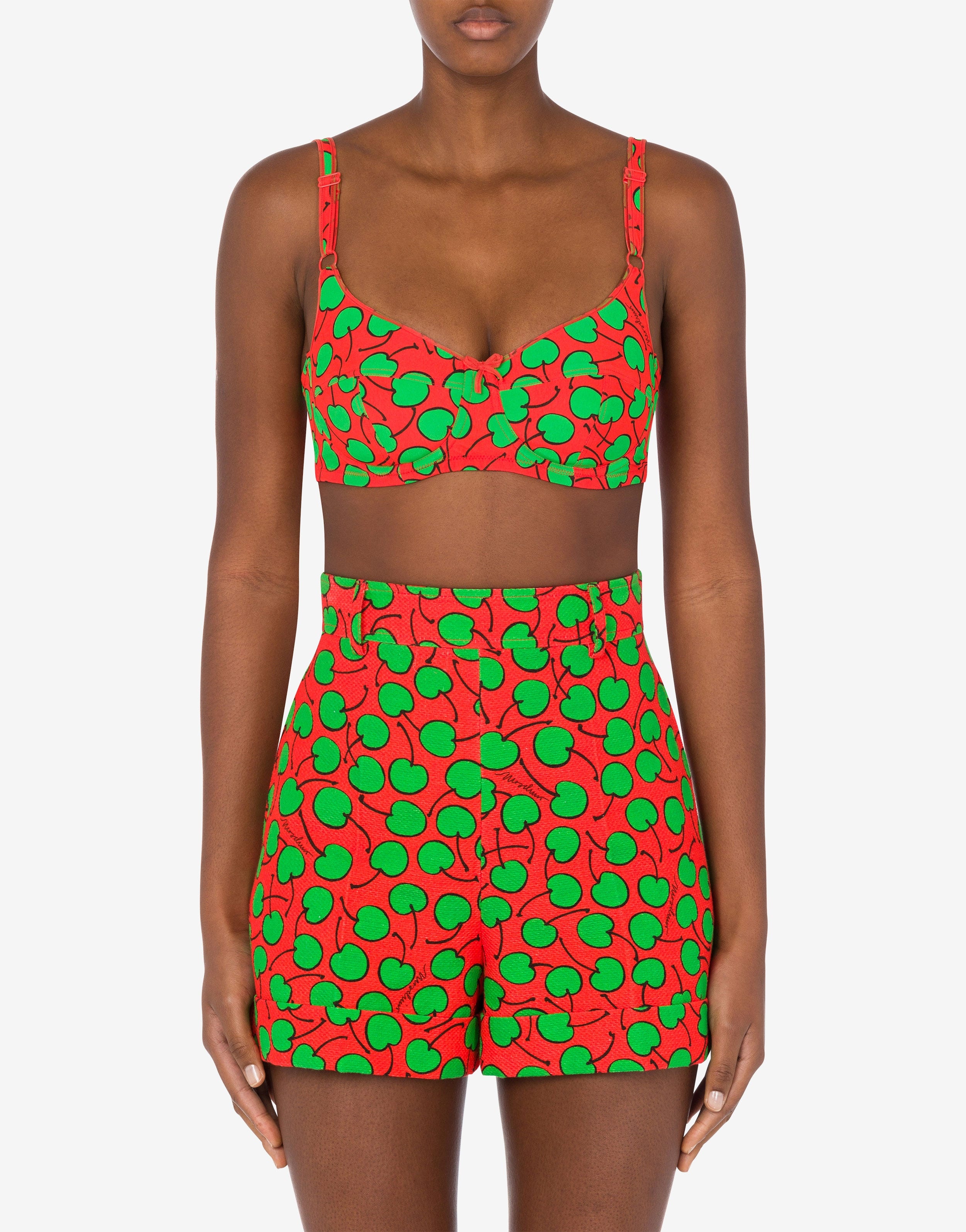 ALL-OVER CHERRY GEORGETTE BRA TOP - 2