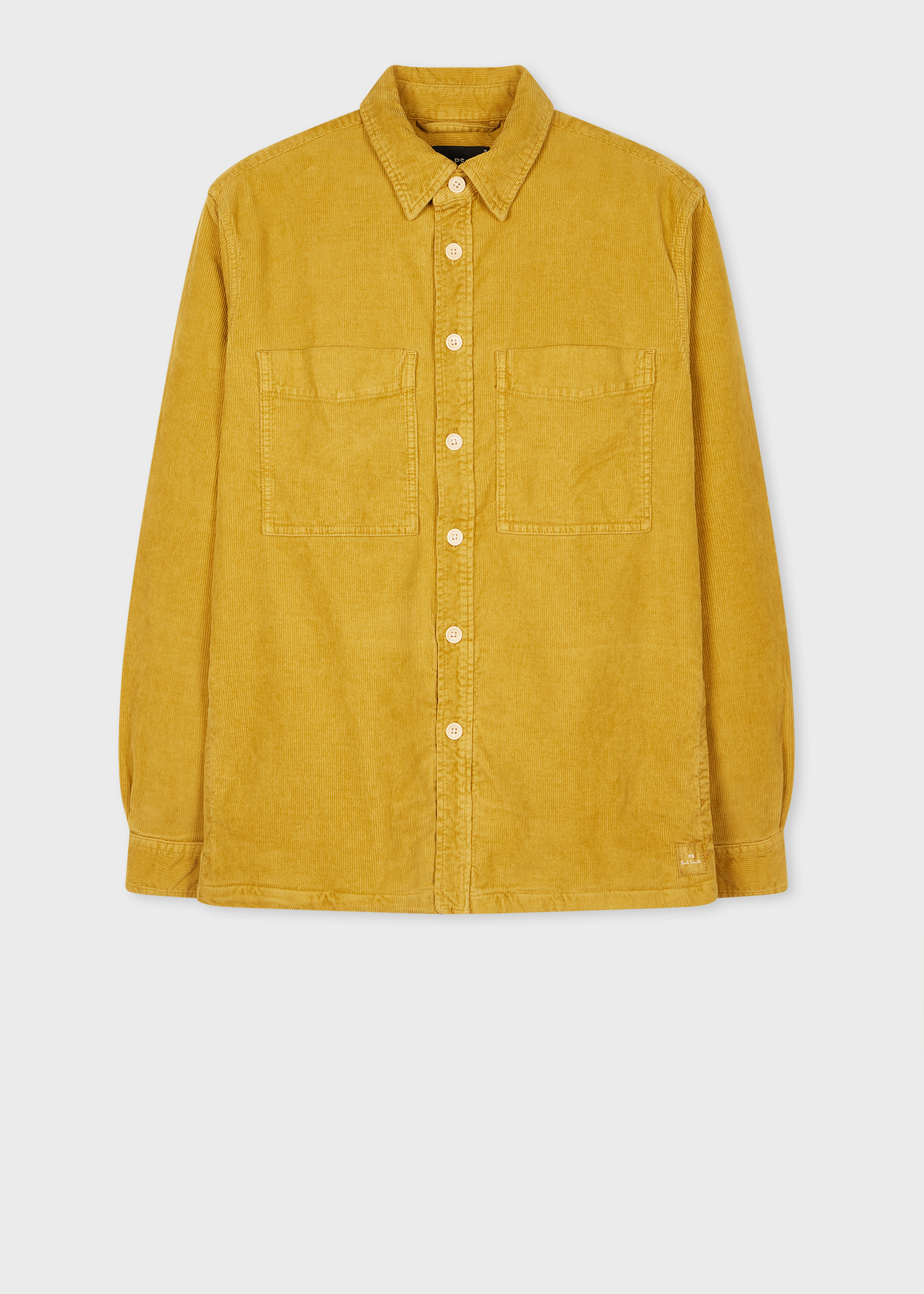 Mustard Yellow Organic-Cotton Corduroy Overshirt - 1