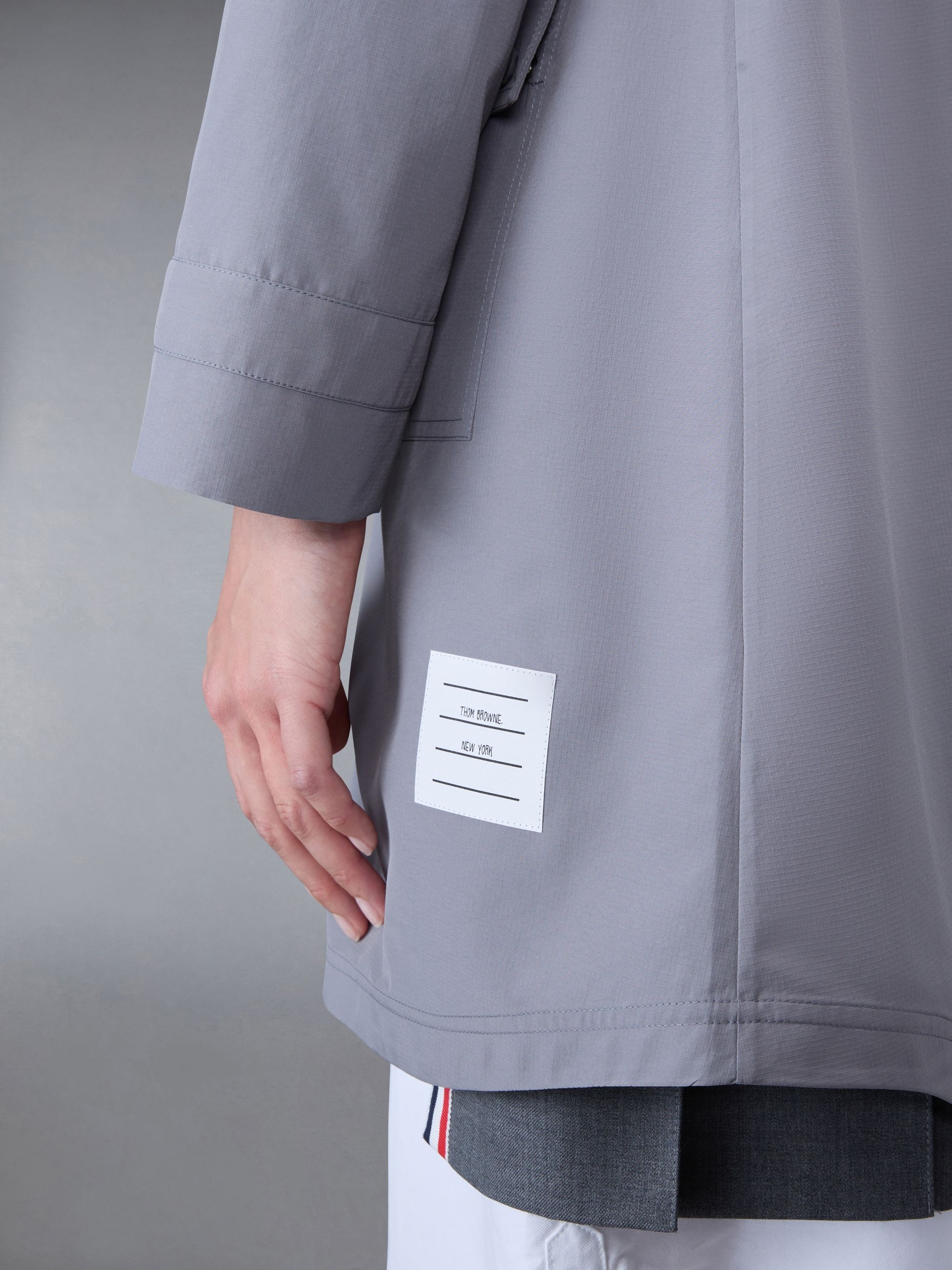Military Ripstop Round Collar Overcoat - 5