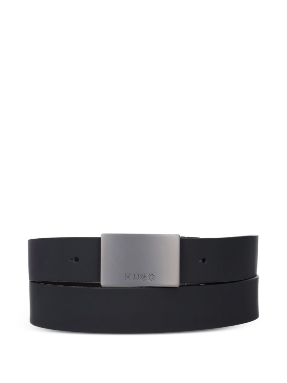 logo-buckle leather belt - 2