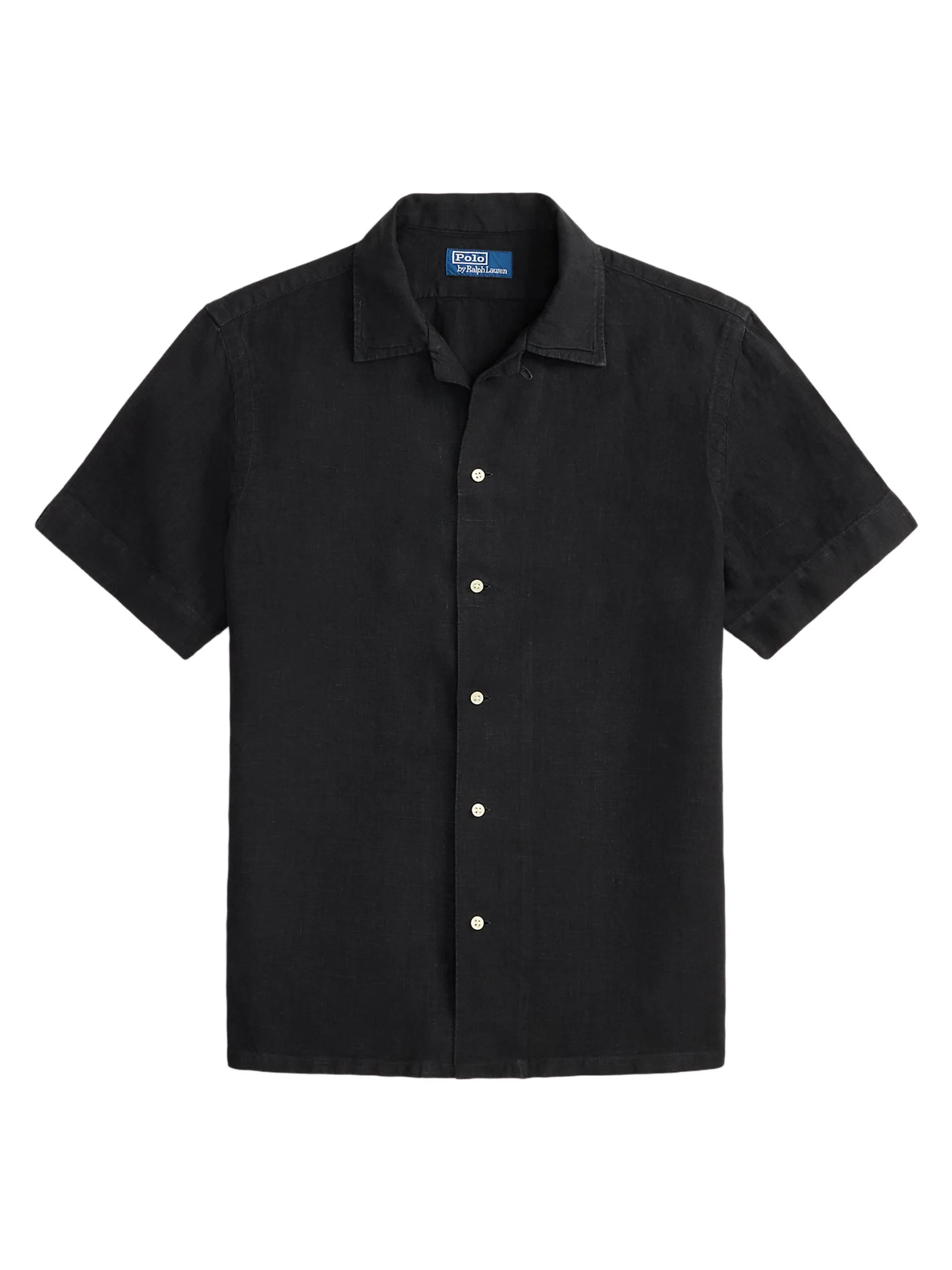 Men's Classic-Fit Linen Camp Shirt - Polo Black - 1