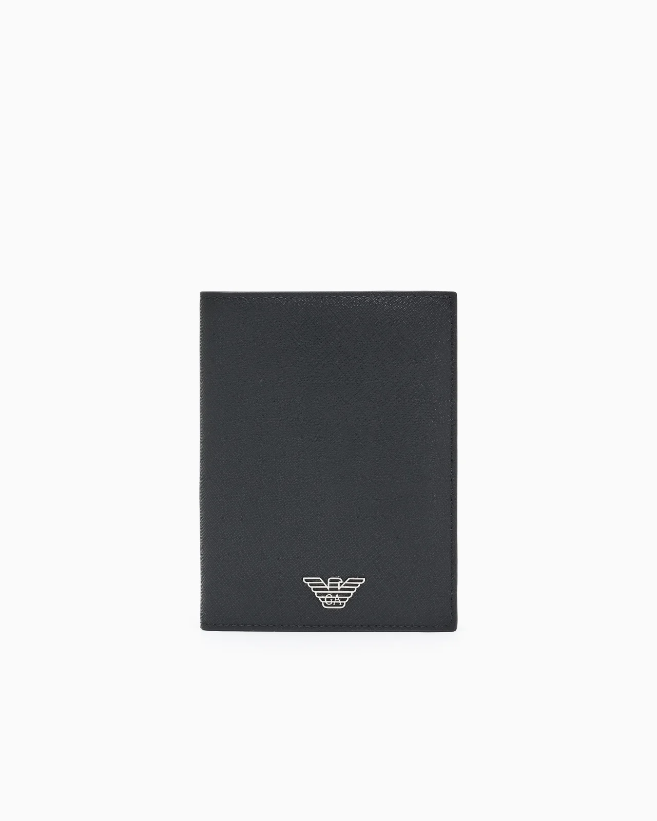 REGENERATED SAFFIANO LEATHER PASSPORT HOLDER WITH EAGLE PLATE - 1