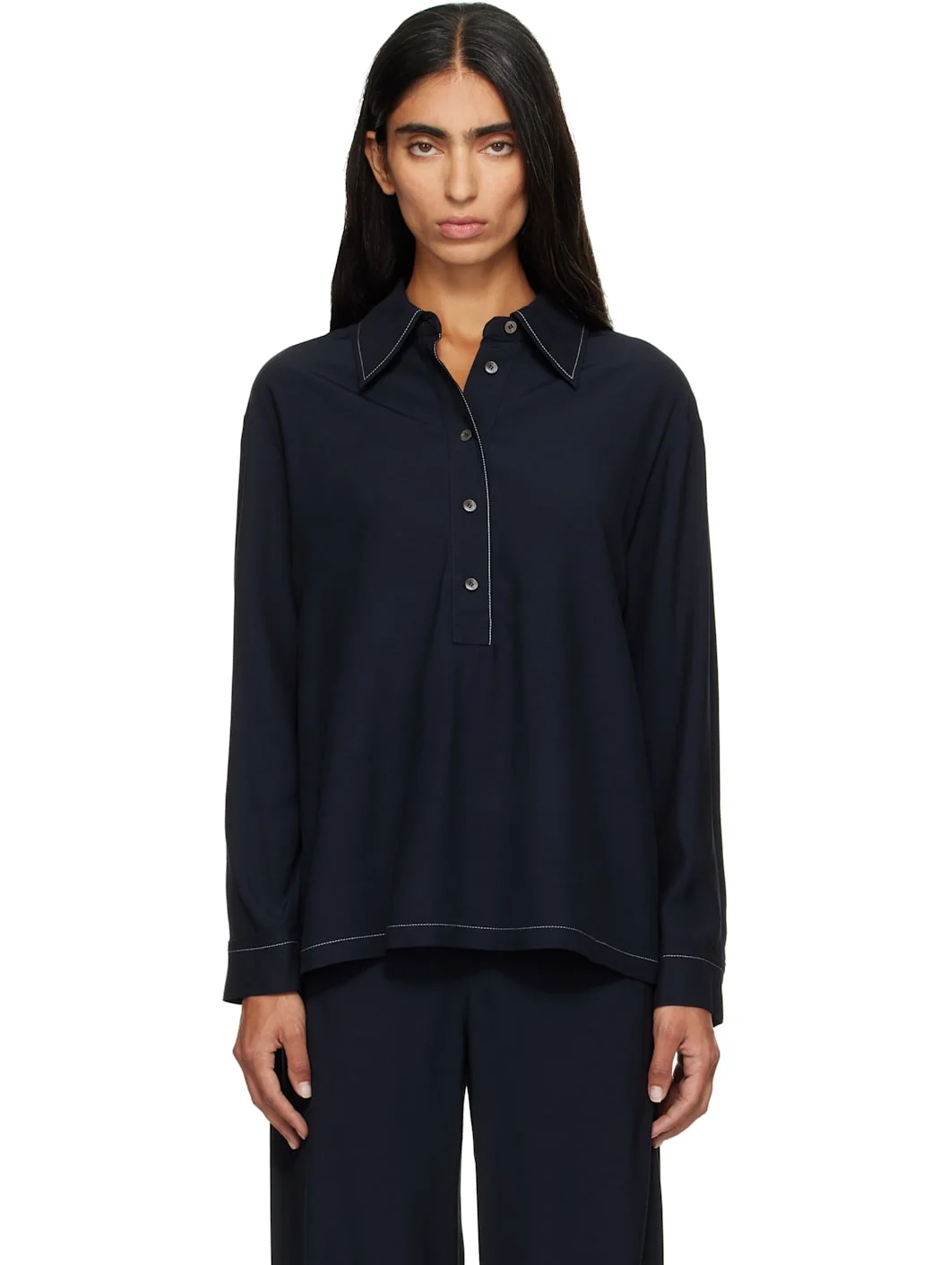 Navy Beauvoir Blouse - 1