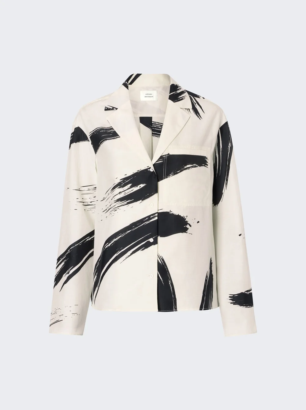 Sana Cuban Collar Shirt Ivory And Black - 1