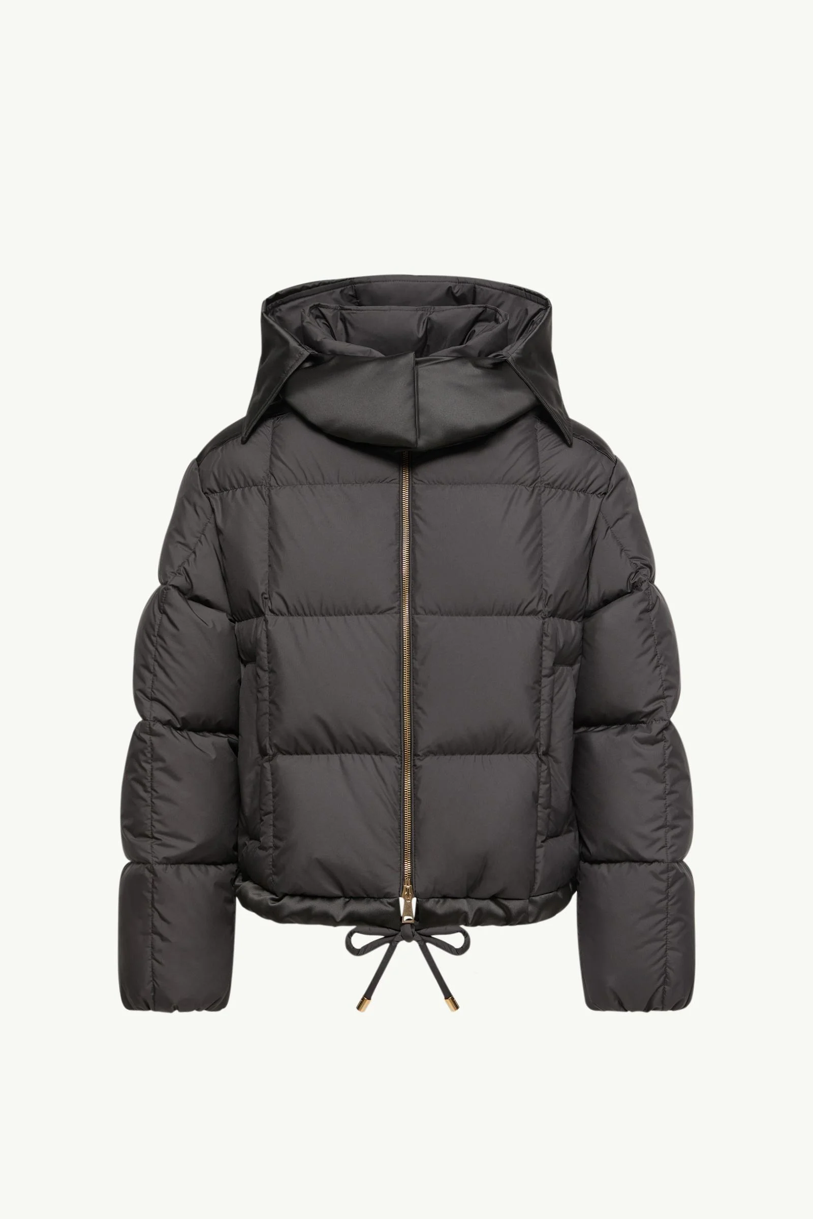 Legerete Square-Quilted Hooded Short Down Jacket - 1