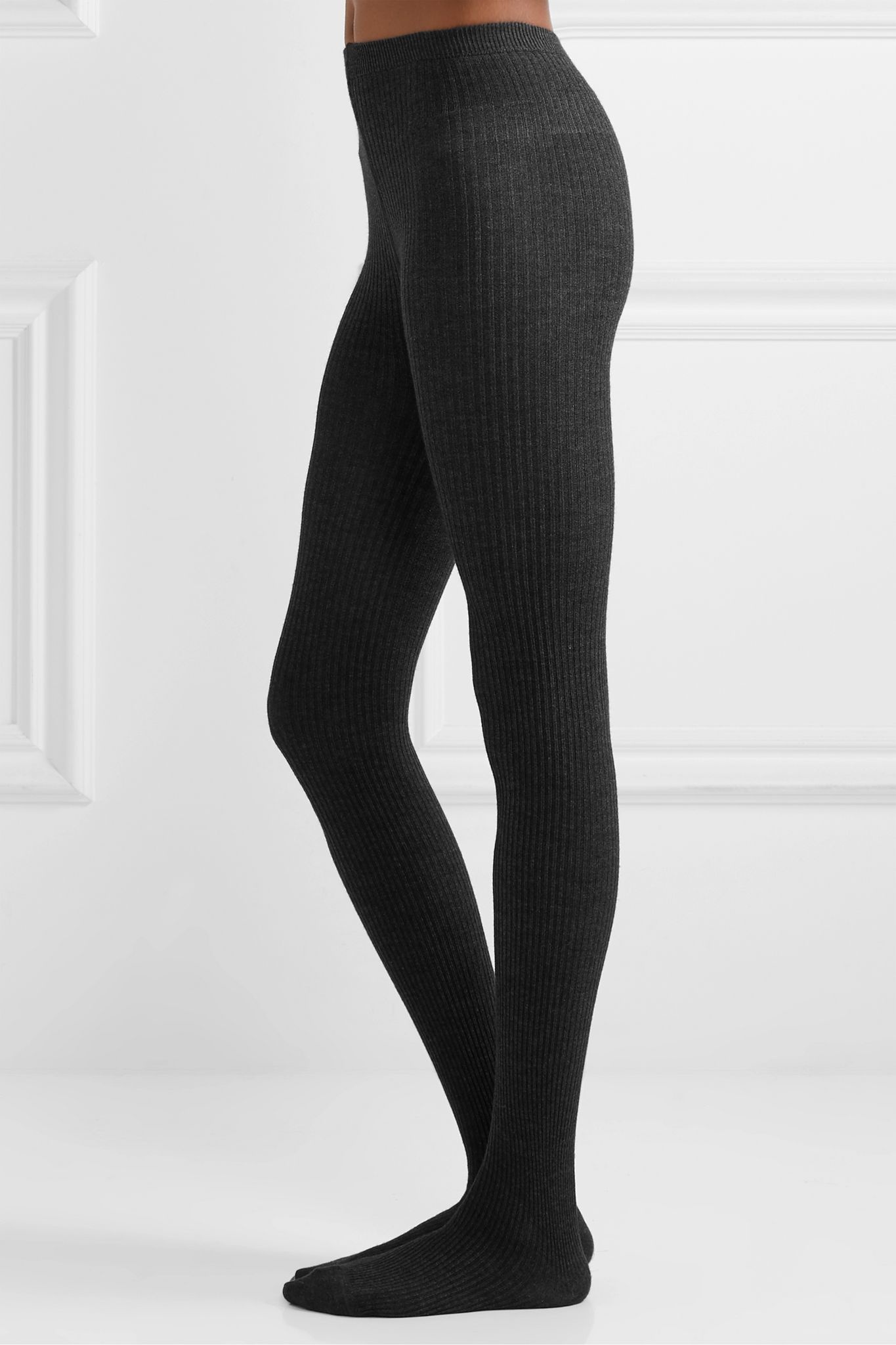 Ribbed stretch cashmere and silk-blend tights - 3