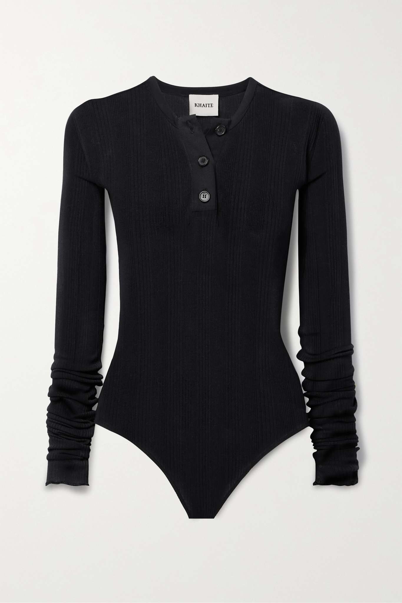 Janelle ribbed cotton-blend thong bodysuit - 2
