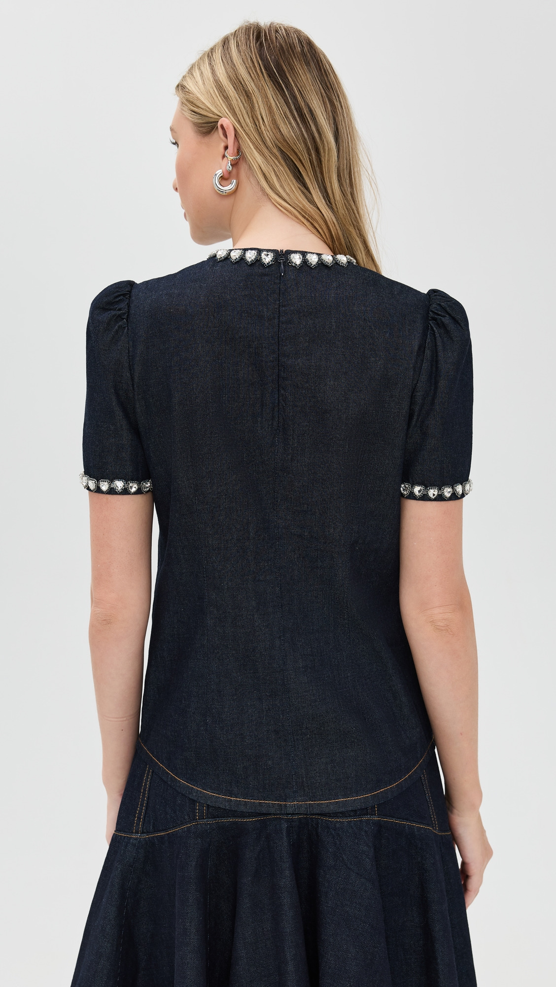 Embellished Denim Top - 2