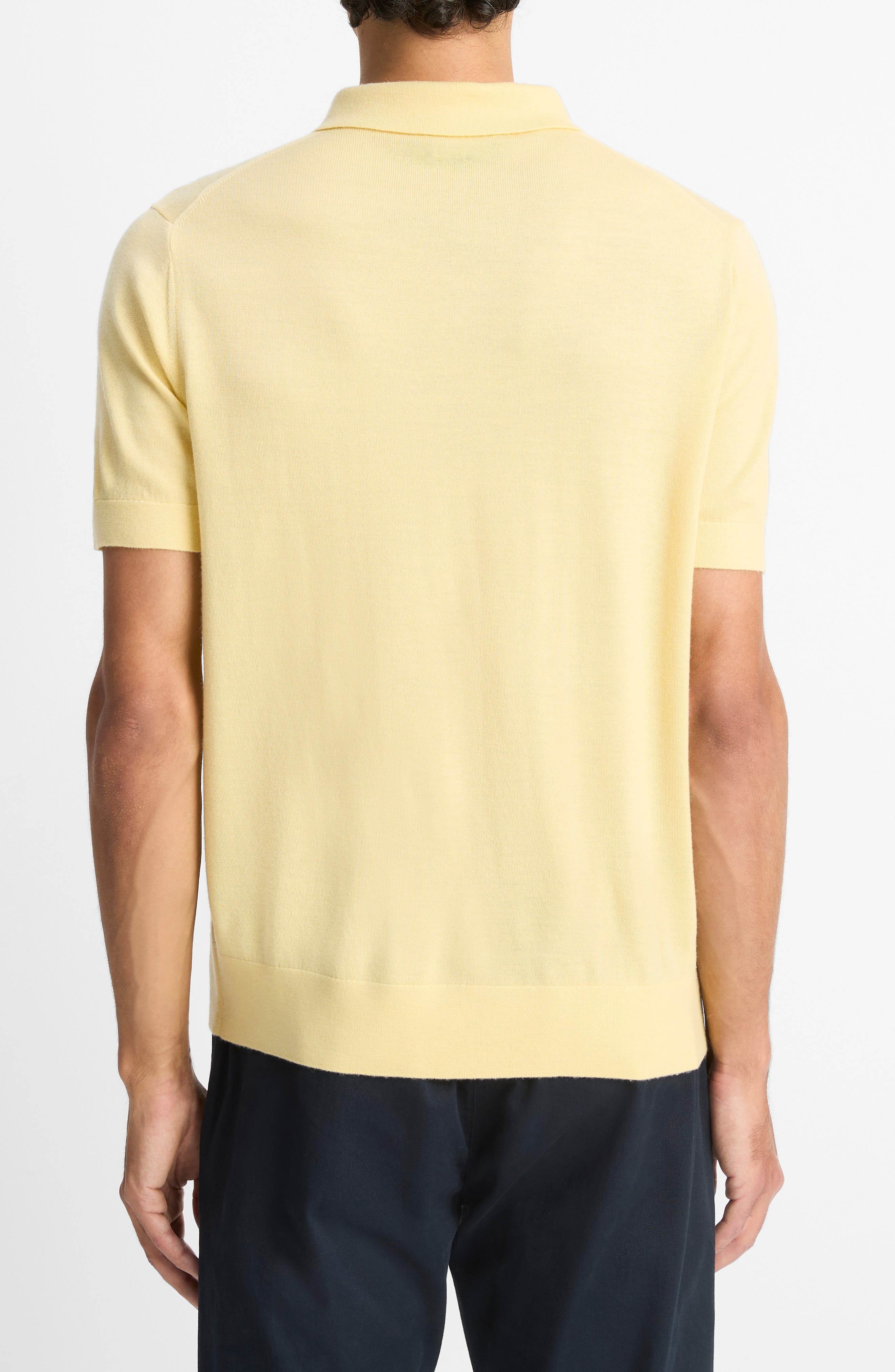 Vince Short Sleeve Wool & Cashmere Polo Sweater in Golden Haze at Nordstrom - 2