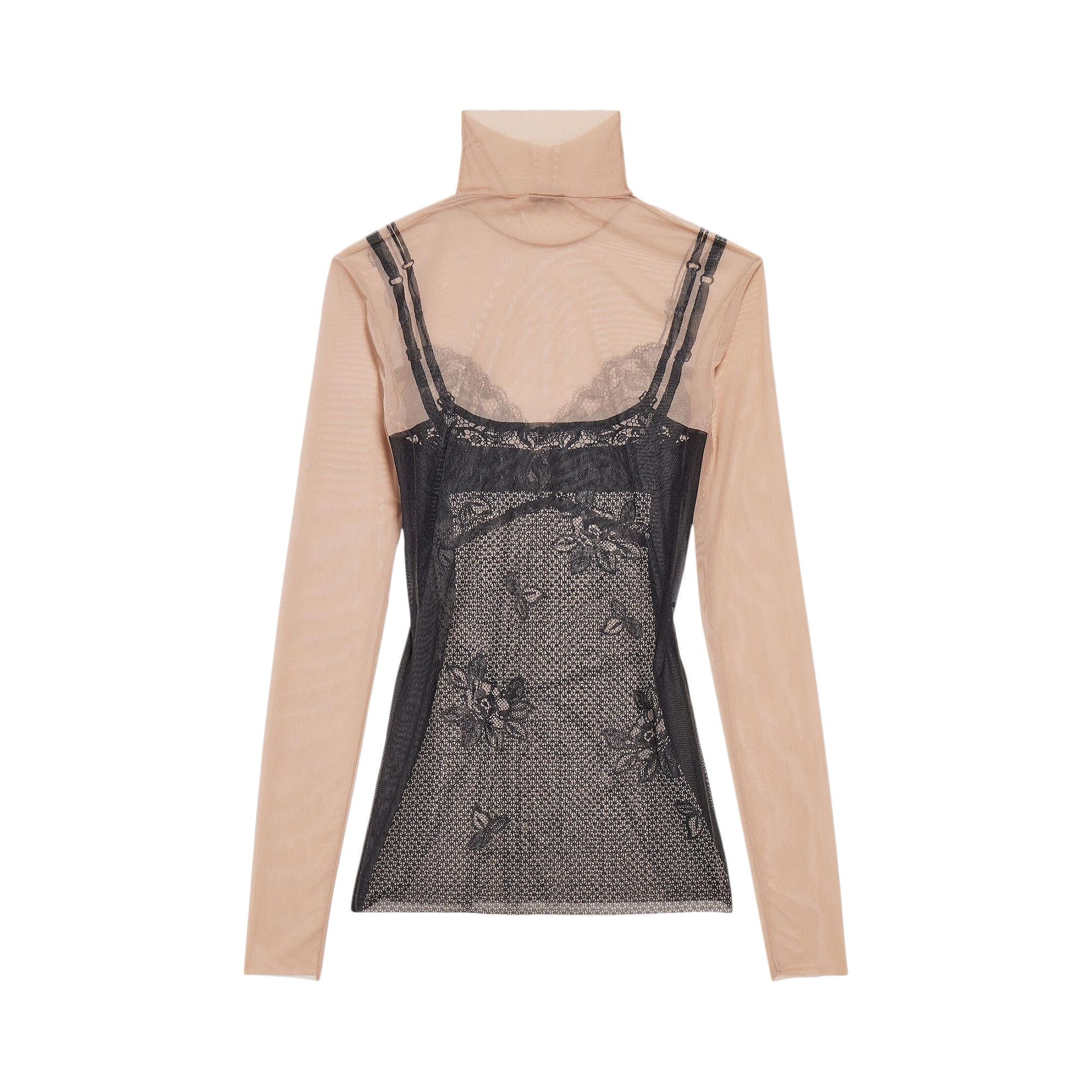 Balenciaga Trompe L'Oeil Lingerie Top 'Black/Light Beige' - 2