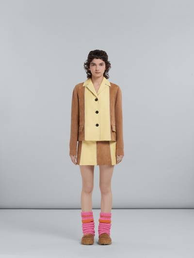 Marni BROWN NAPPA AND SUEDE SKIRT outlook