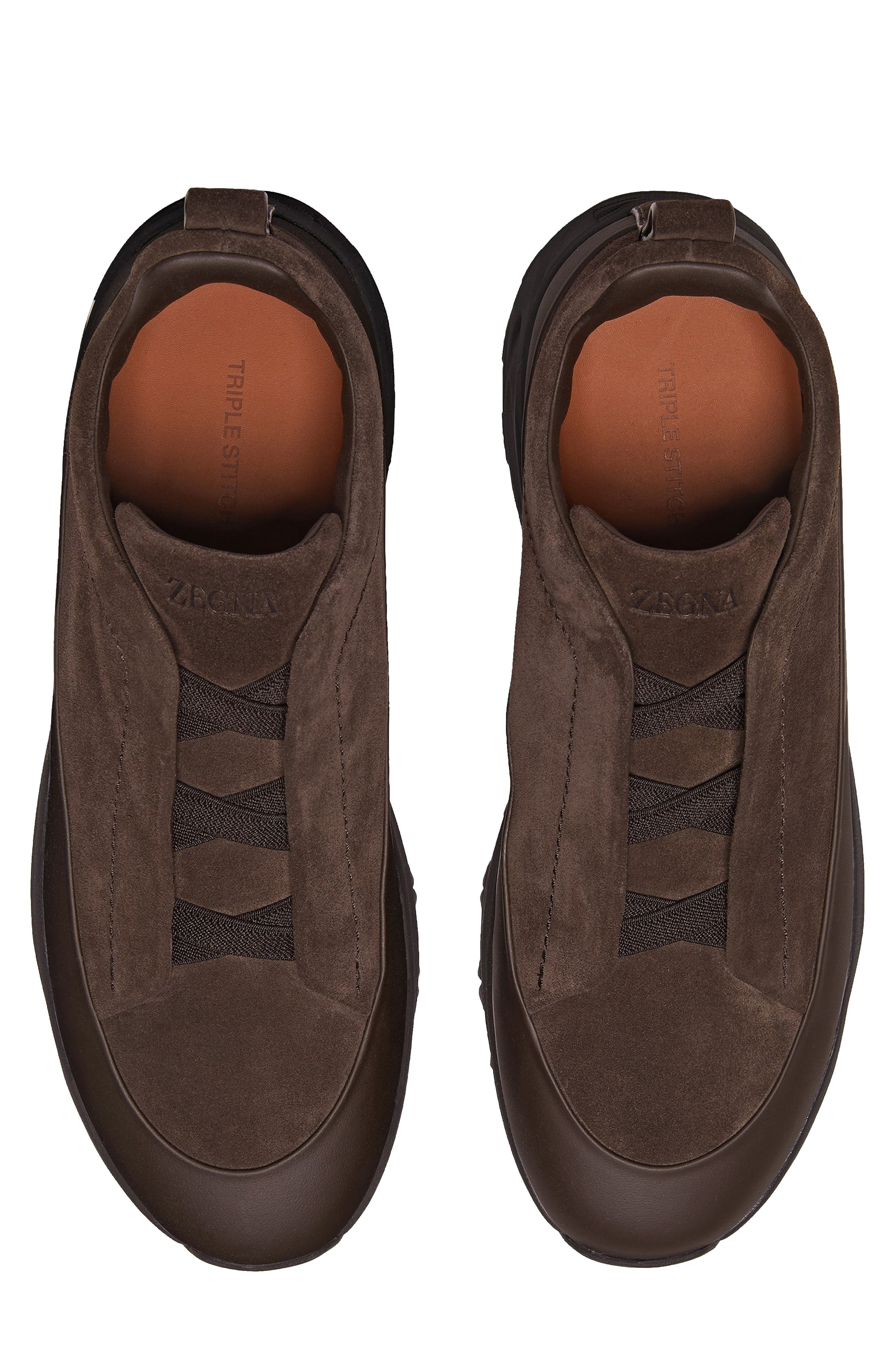 ZEGNA Triple Stitch™ Monte Sneaker in Dark Brown at Nordstrom - 4