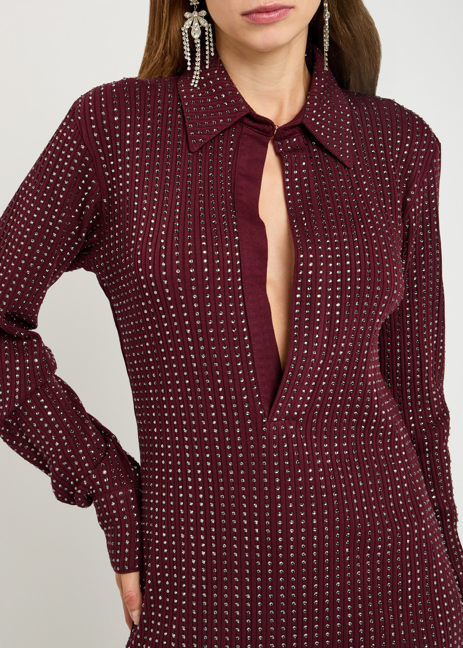 The Attico Crystal-embellished Cotton Mini Dress - 5