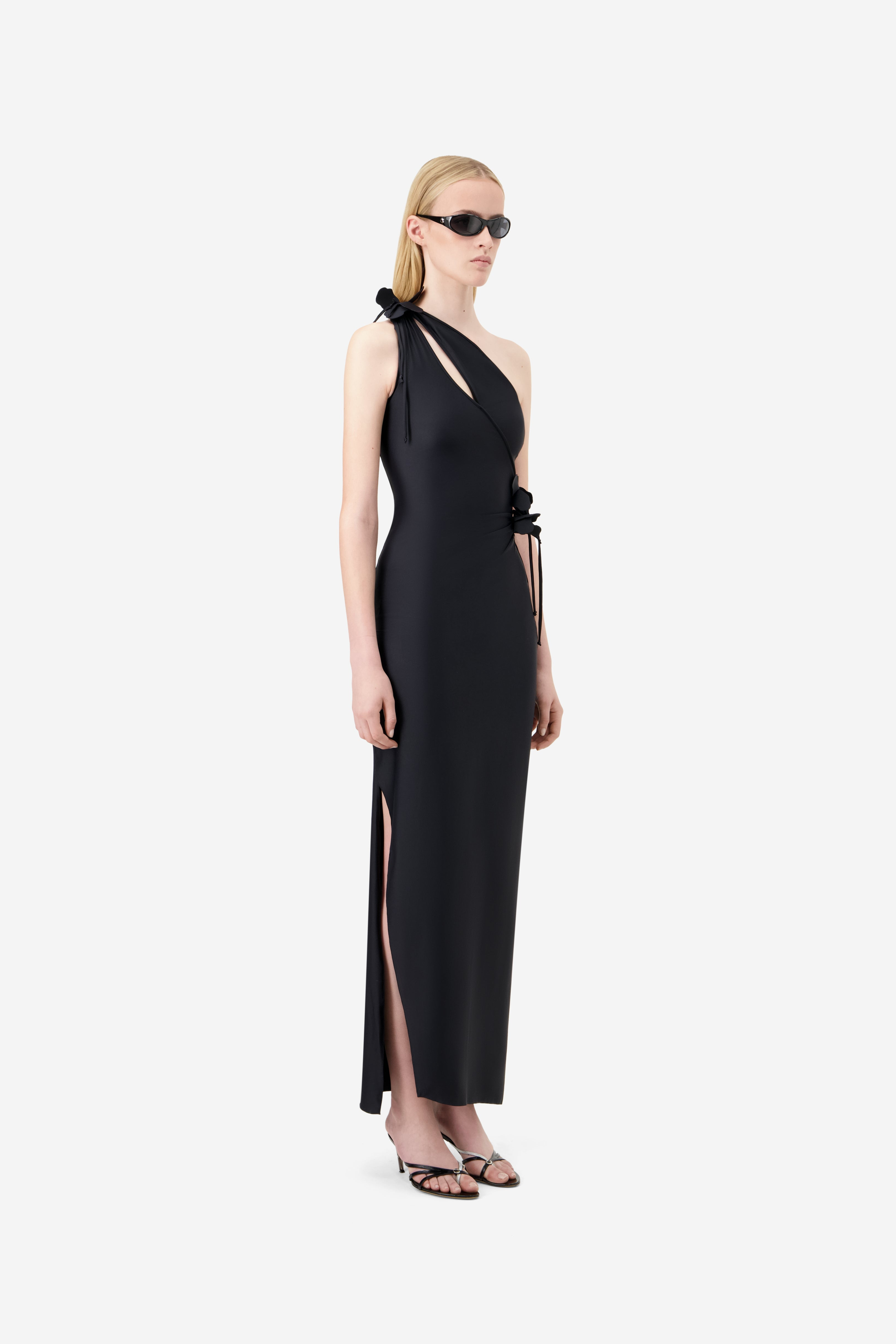 Asymmetric Flower Gown - 3